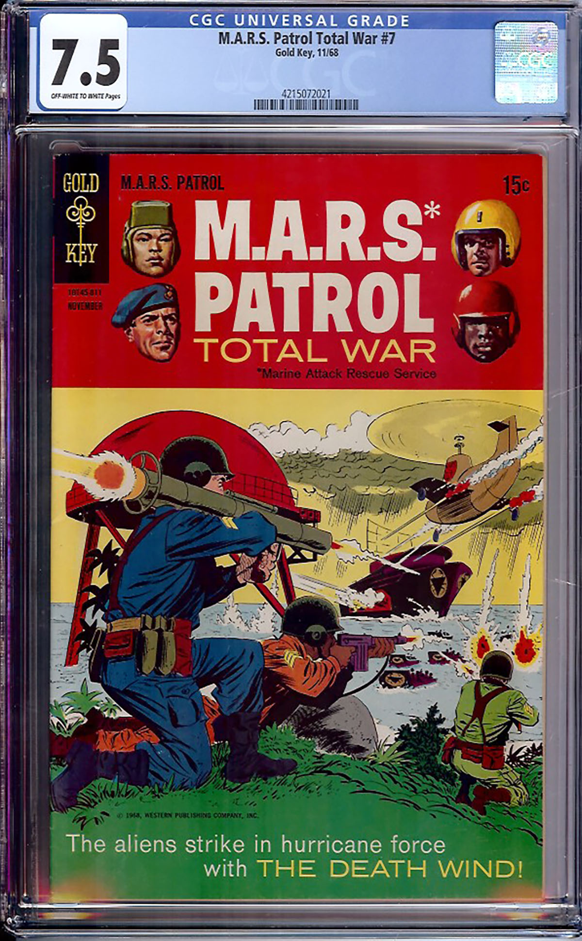 M.A.R.S. Patrol Total War #7 CGC 7.5 ow/w