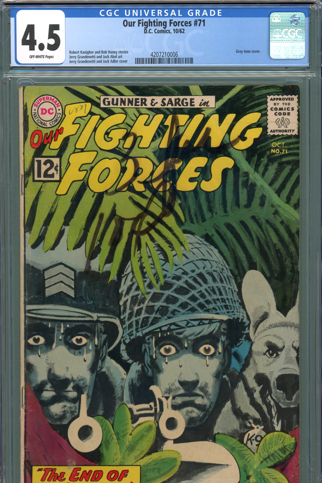 Our Fighting Forces #71 CGC 4.5 ow