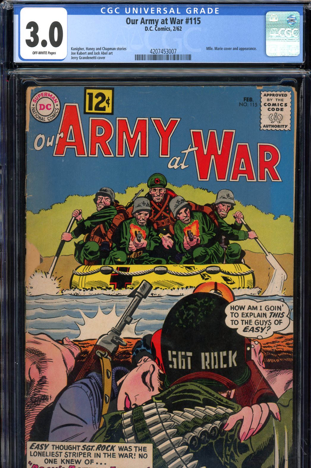 Our Army at War #115 CGC 3.0 ow