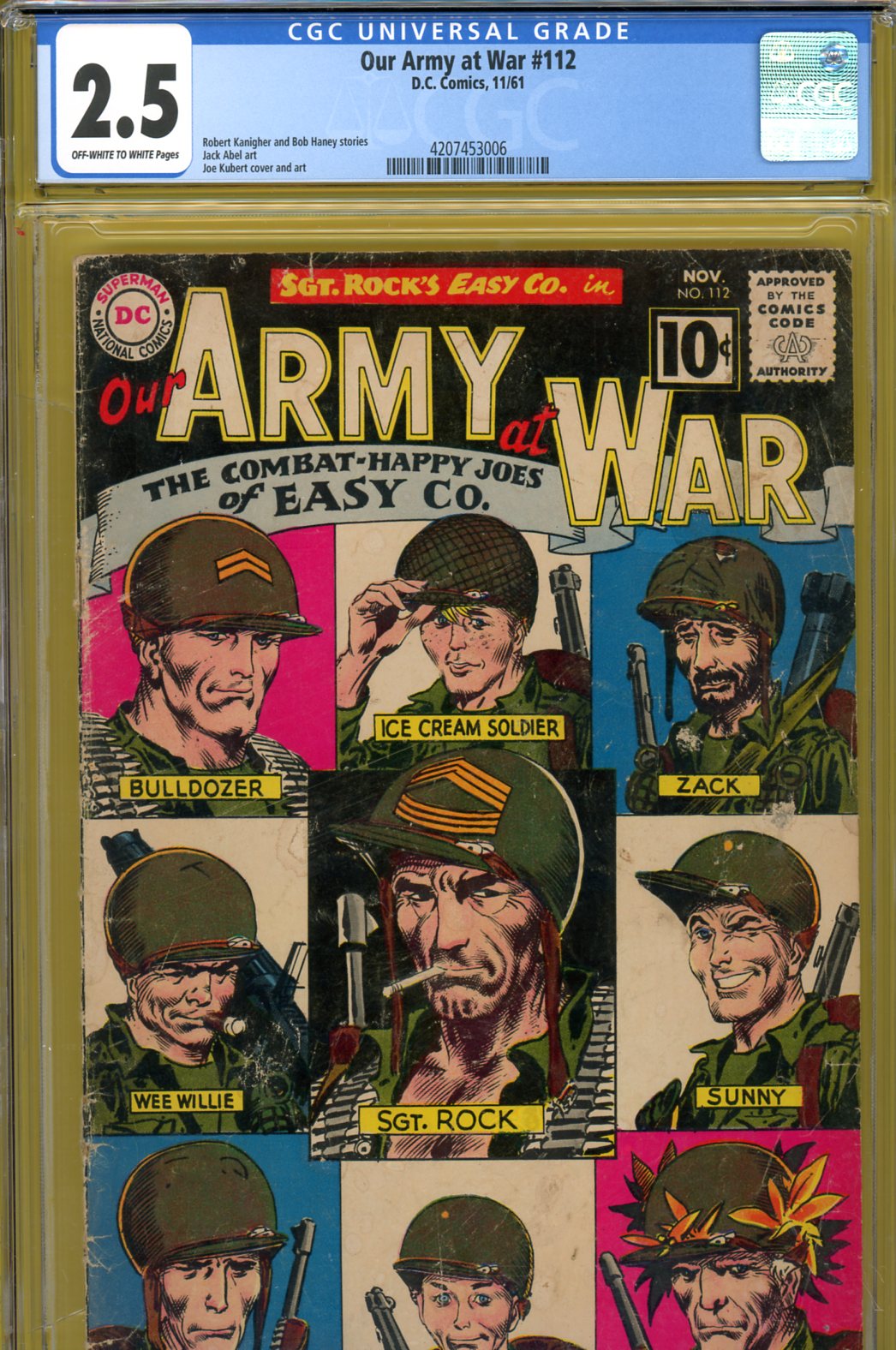 Our Army at War #112 CGC 2.5 ow/w