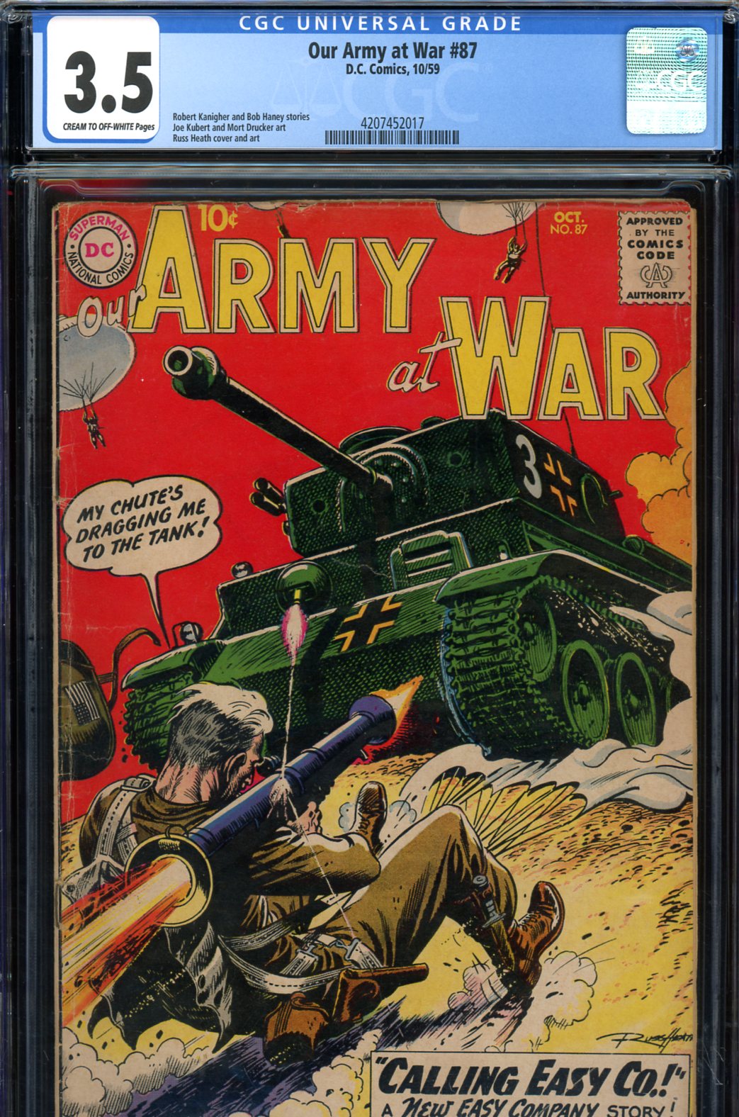 Our Army at War #87 CGC 3.5 cr/ow