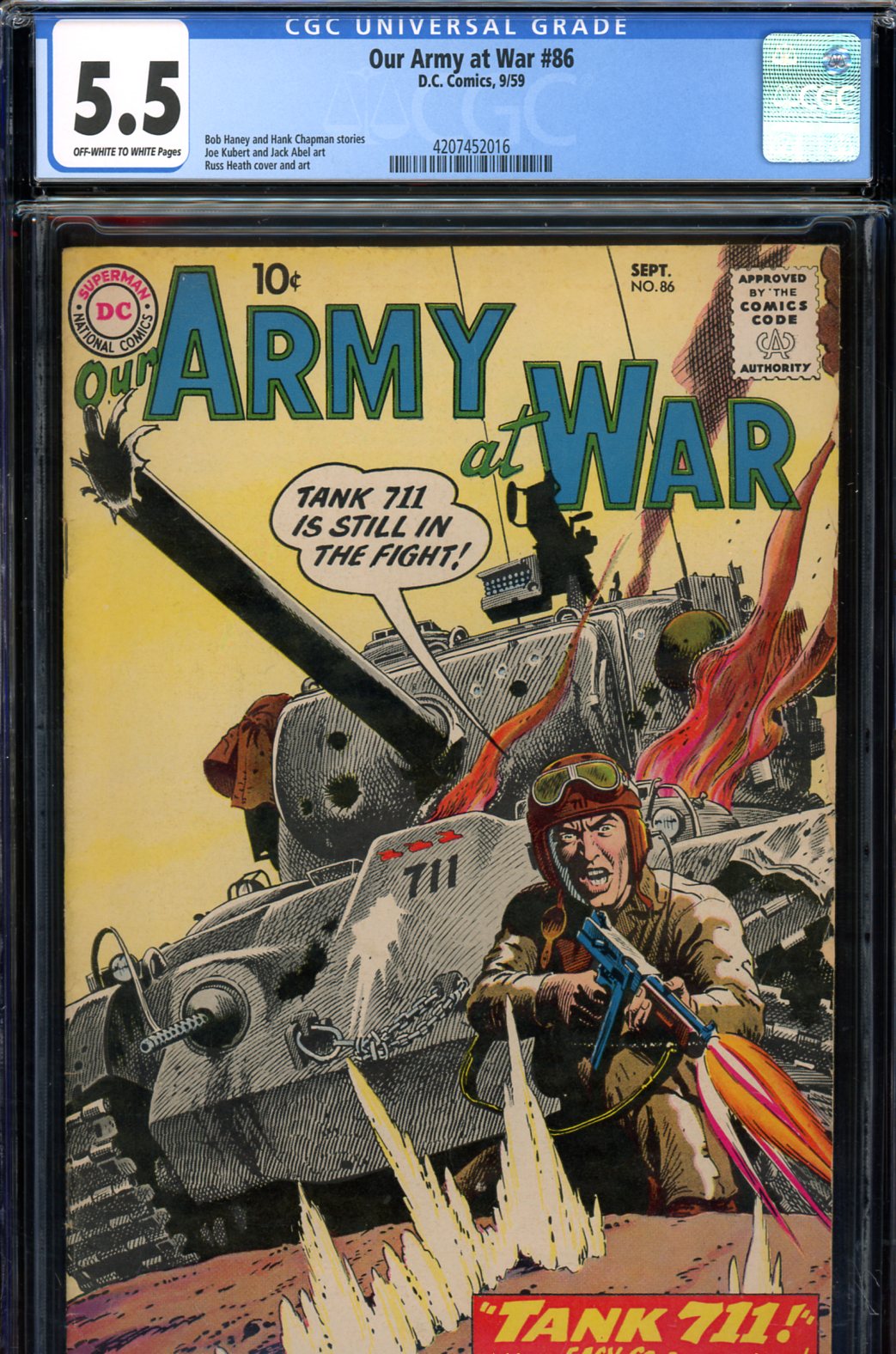 Our Army at War #86 CGC 5.5 ow/w