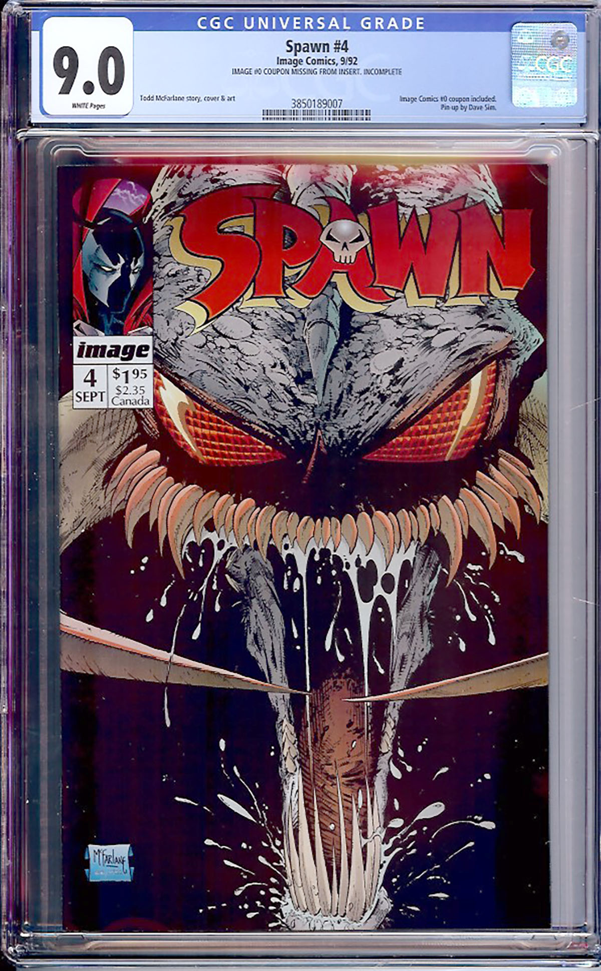 Spawn #4 CGC 9.0 w