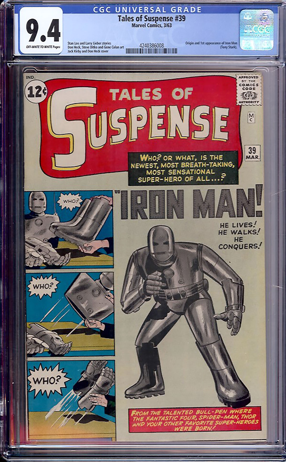 Tales of Suspense #39 CGC 9.4 ow/w