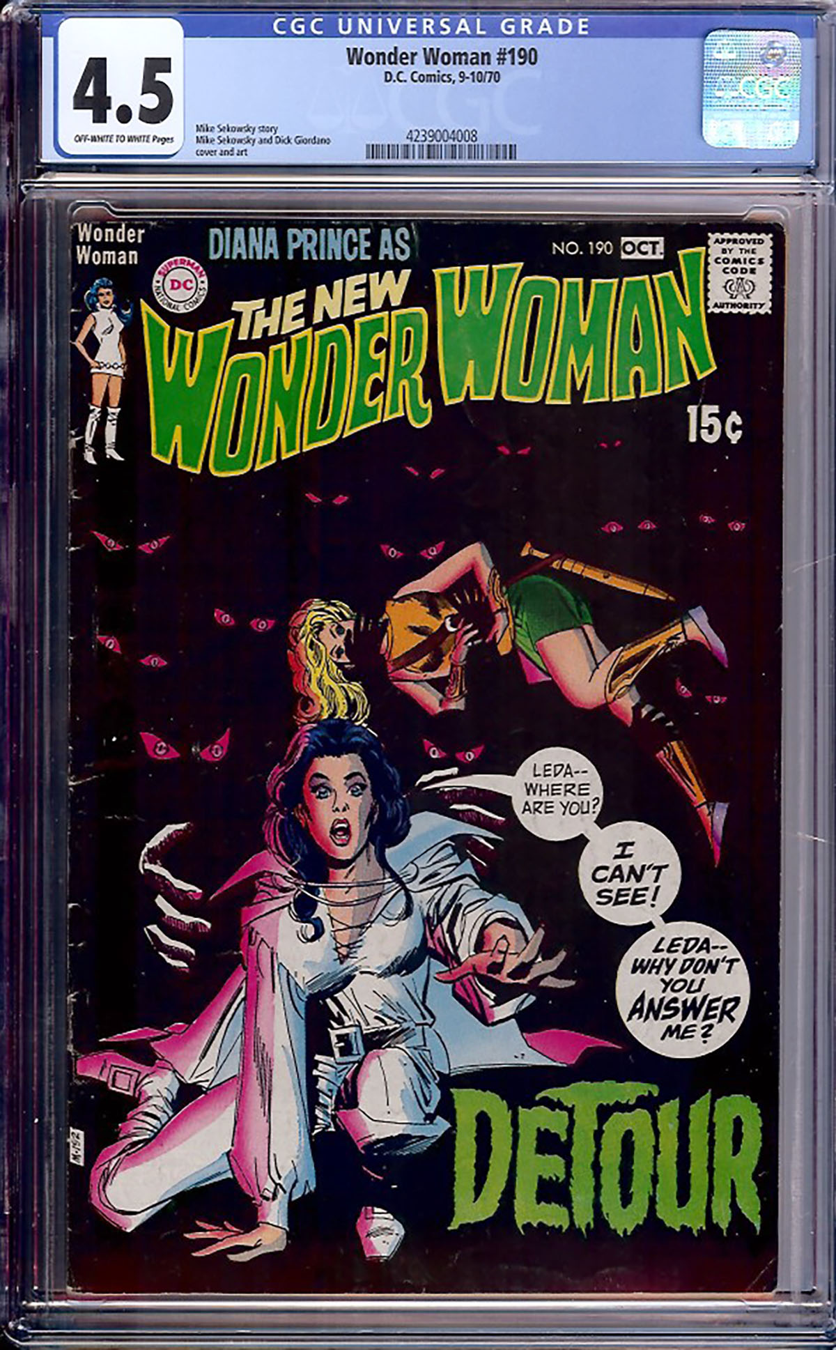 Wonder Woman #190 CGC 4.5 ow/w