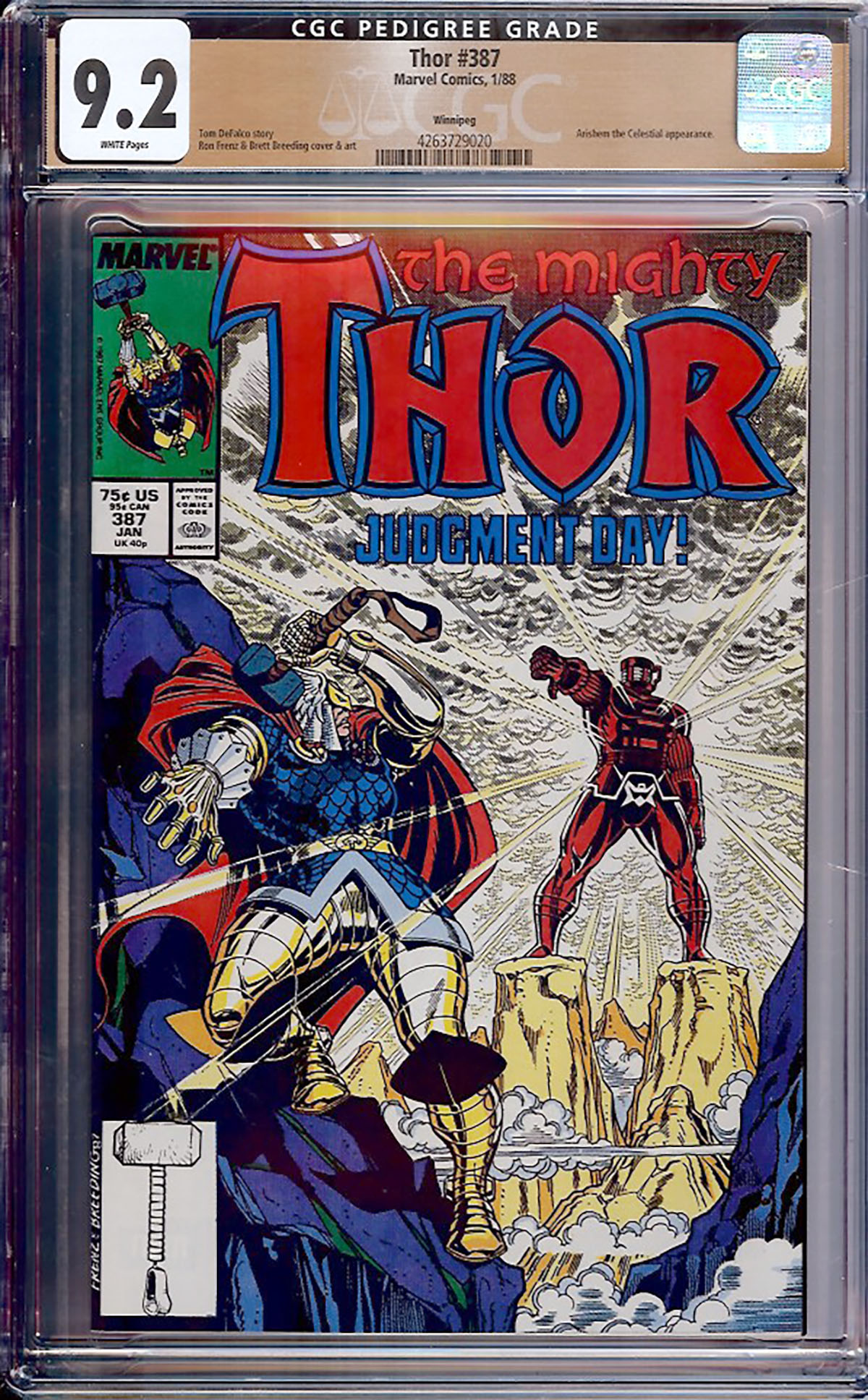 Thor #387 CGC 9.2 w Winnipeg