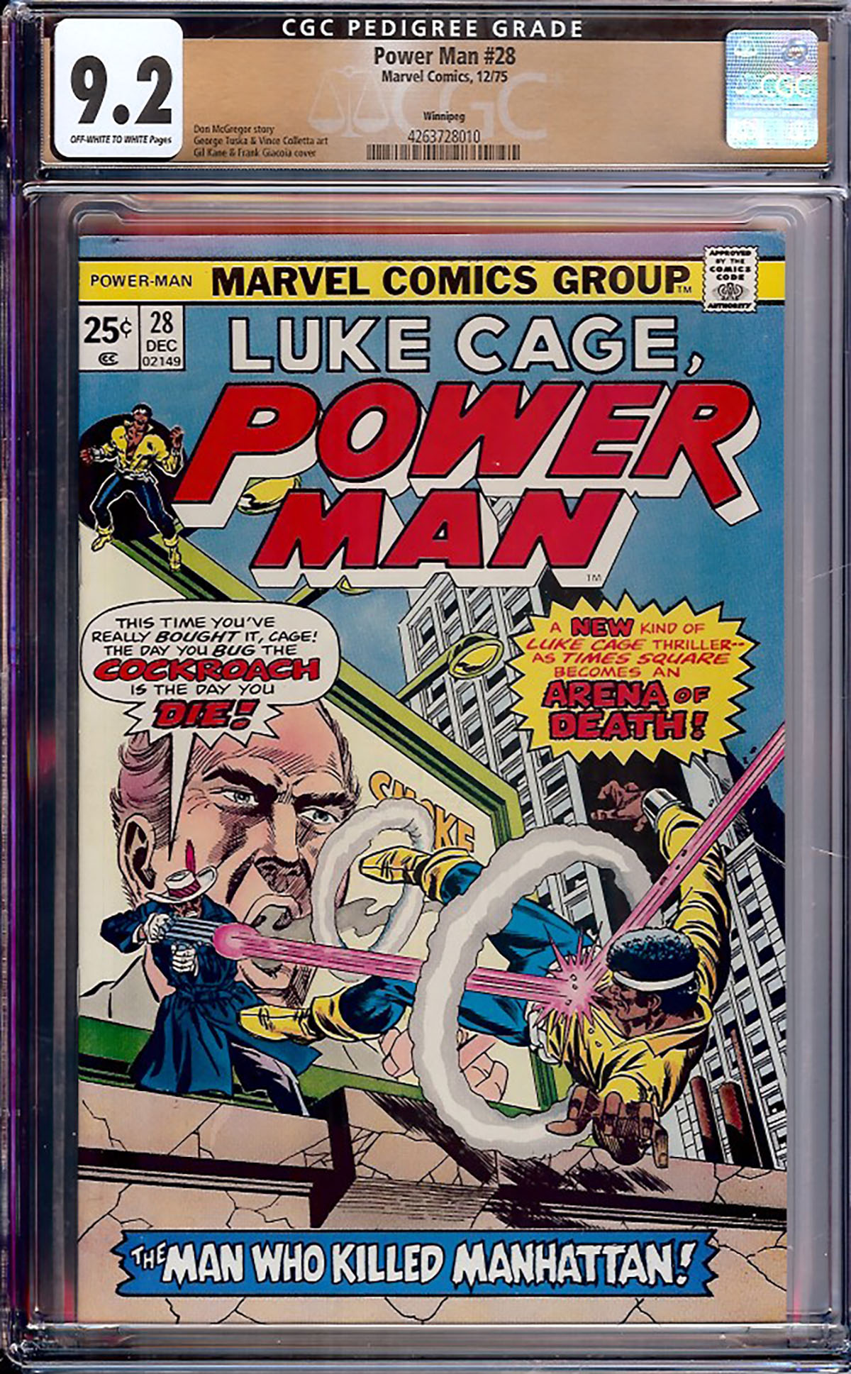 Power Man #28 CGC 9.2 ow/w Winnipeg