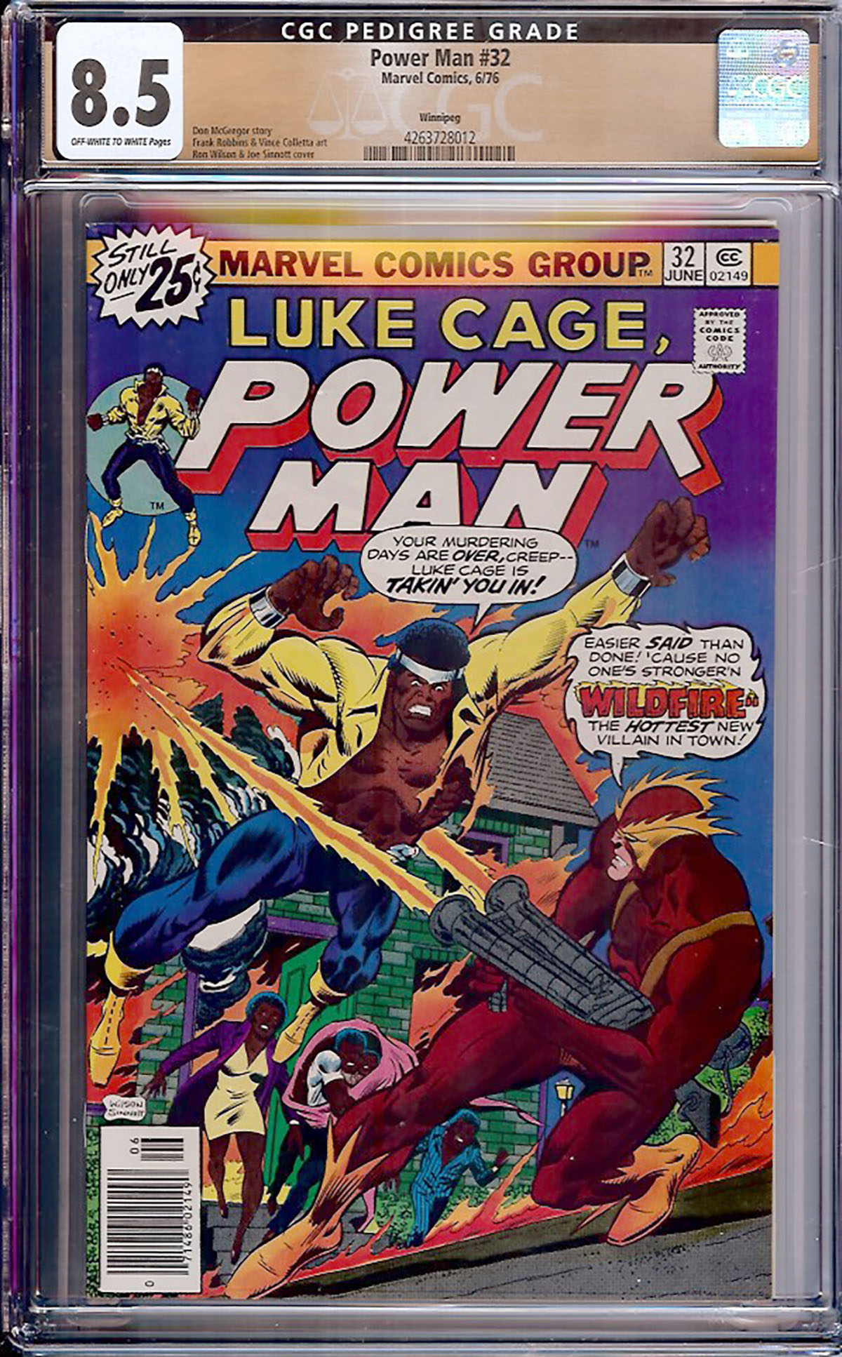 Power Man #32 CGC 8.5 ow/w Winnipeg