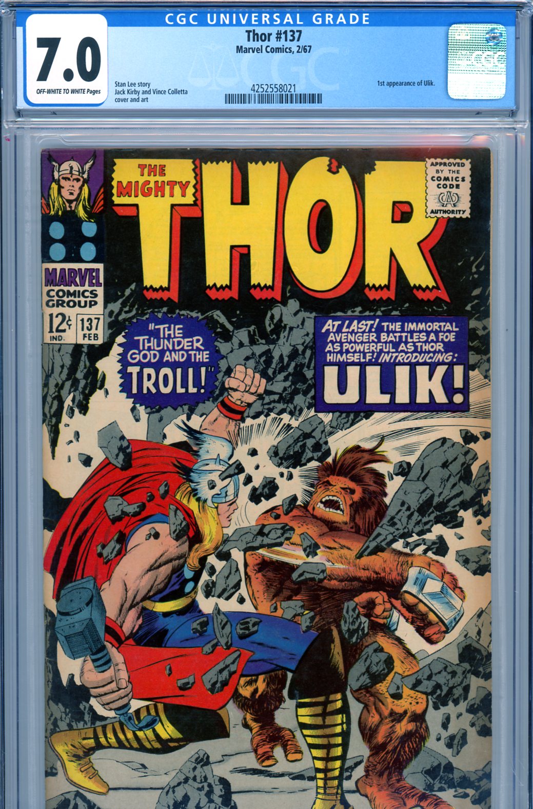 Thor #137 CGC 7.0 ow/w