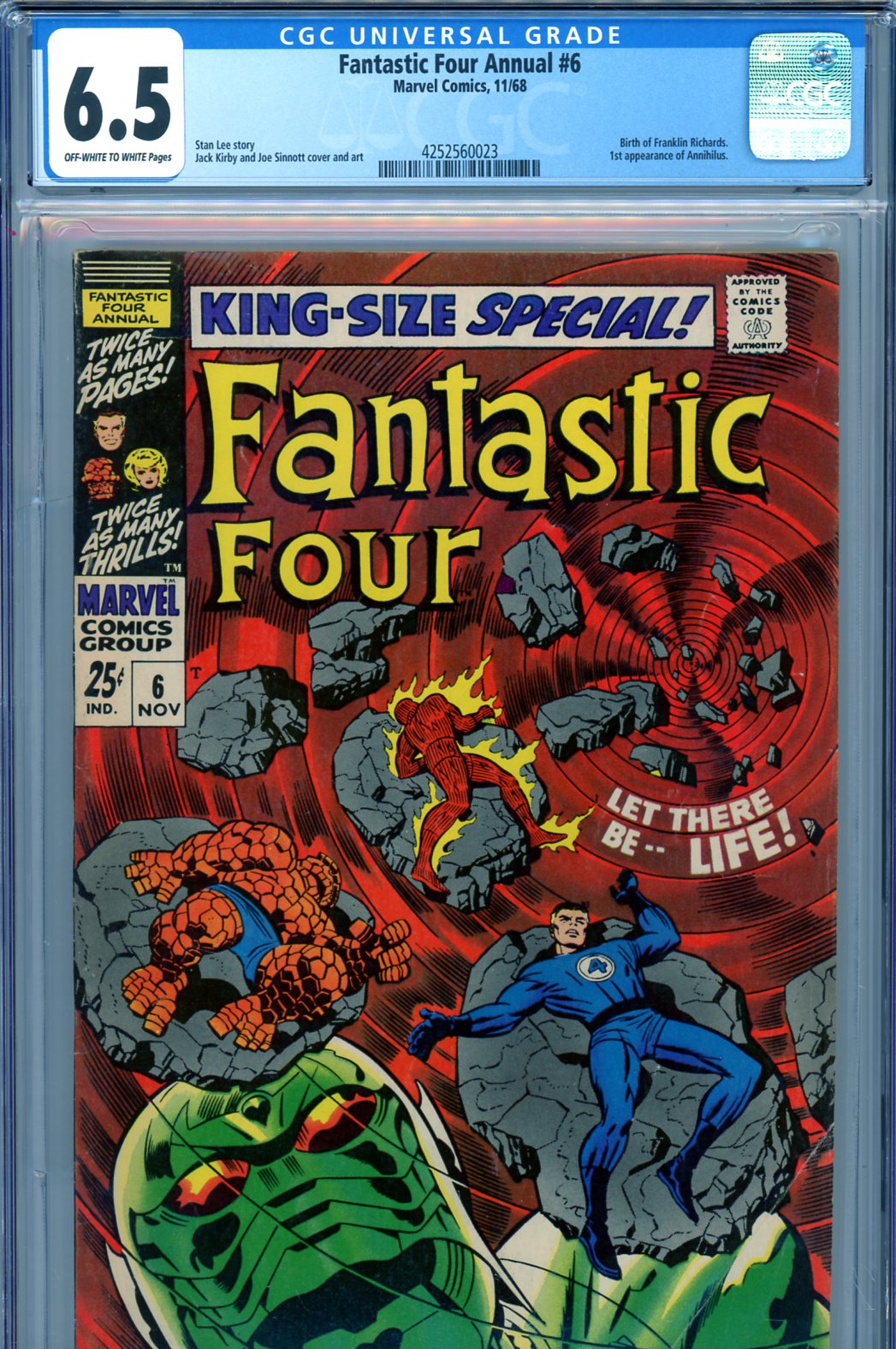 Fantastic Four Annual #6 CGC 6.5 ow/w