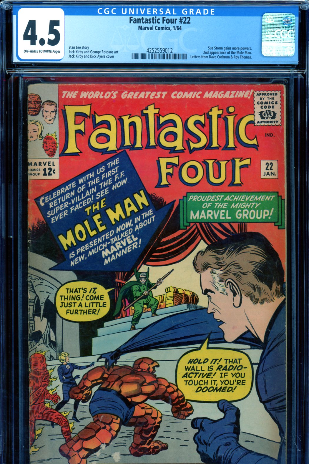 Fantastic Four #22 CGC 4.5 ow/w