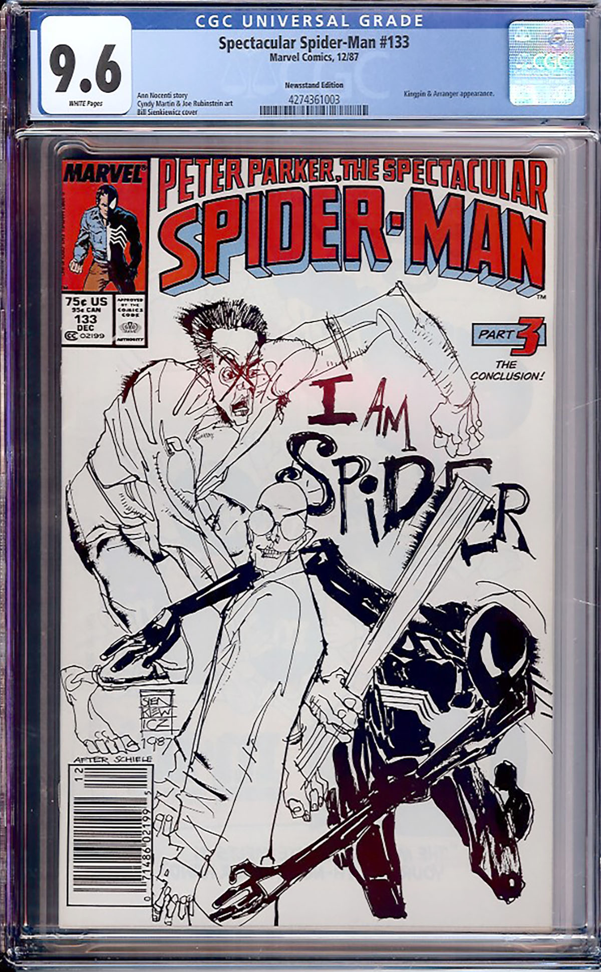 Spectacular Spider-Man #133 CGC 9.6 w Newsstand Edition