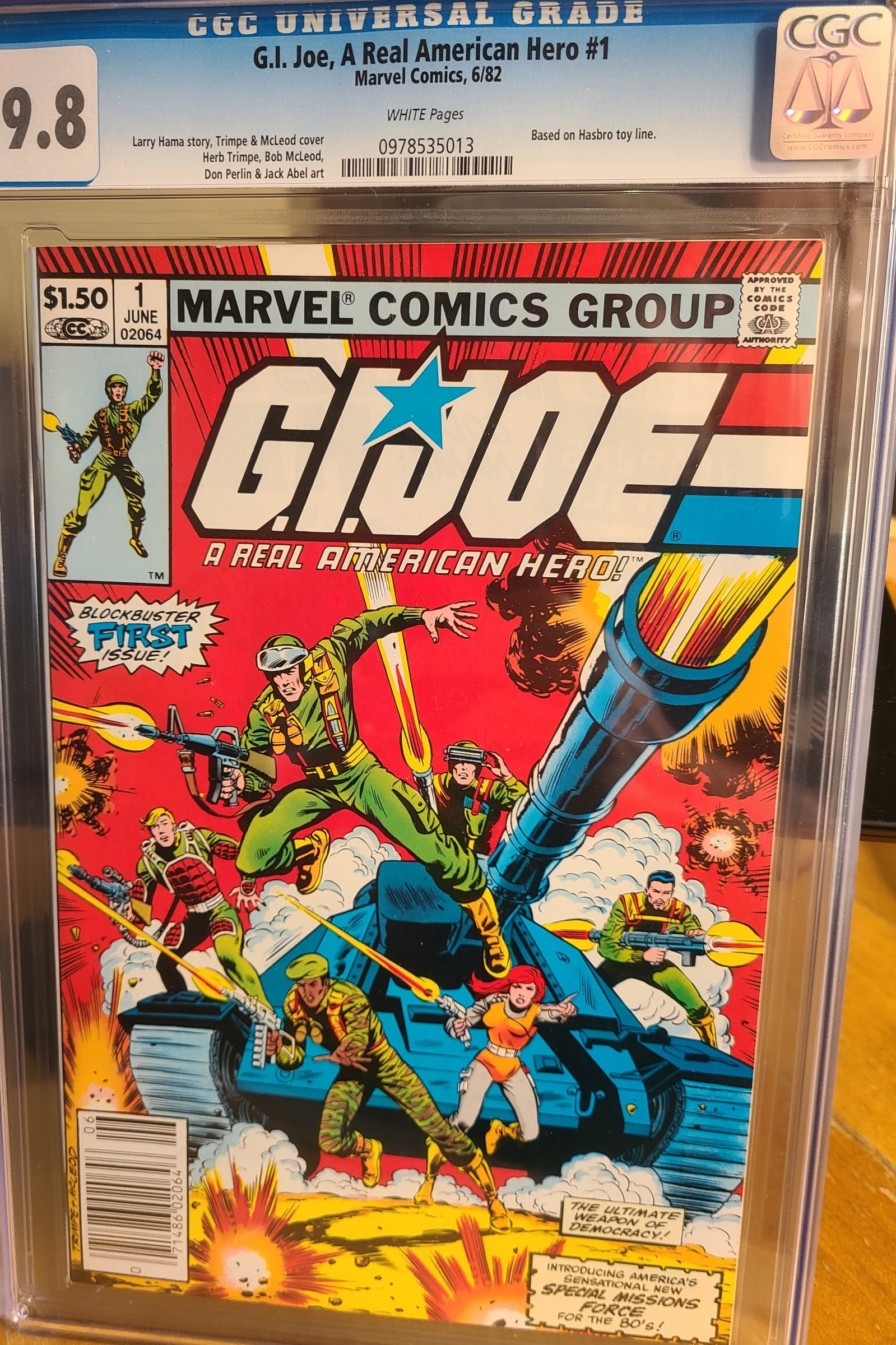 G.I. Joe, A Real American Hero #1 CGC 9.8 w Newsstand Edition