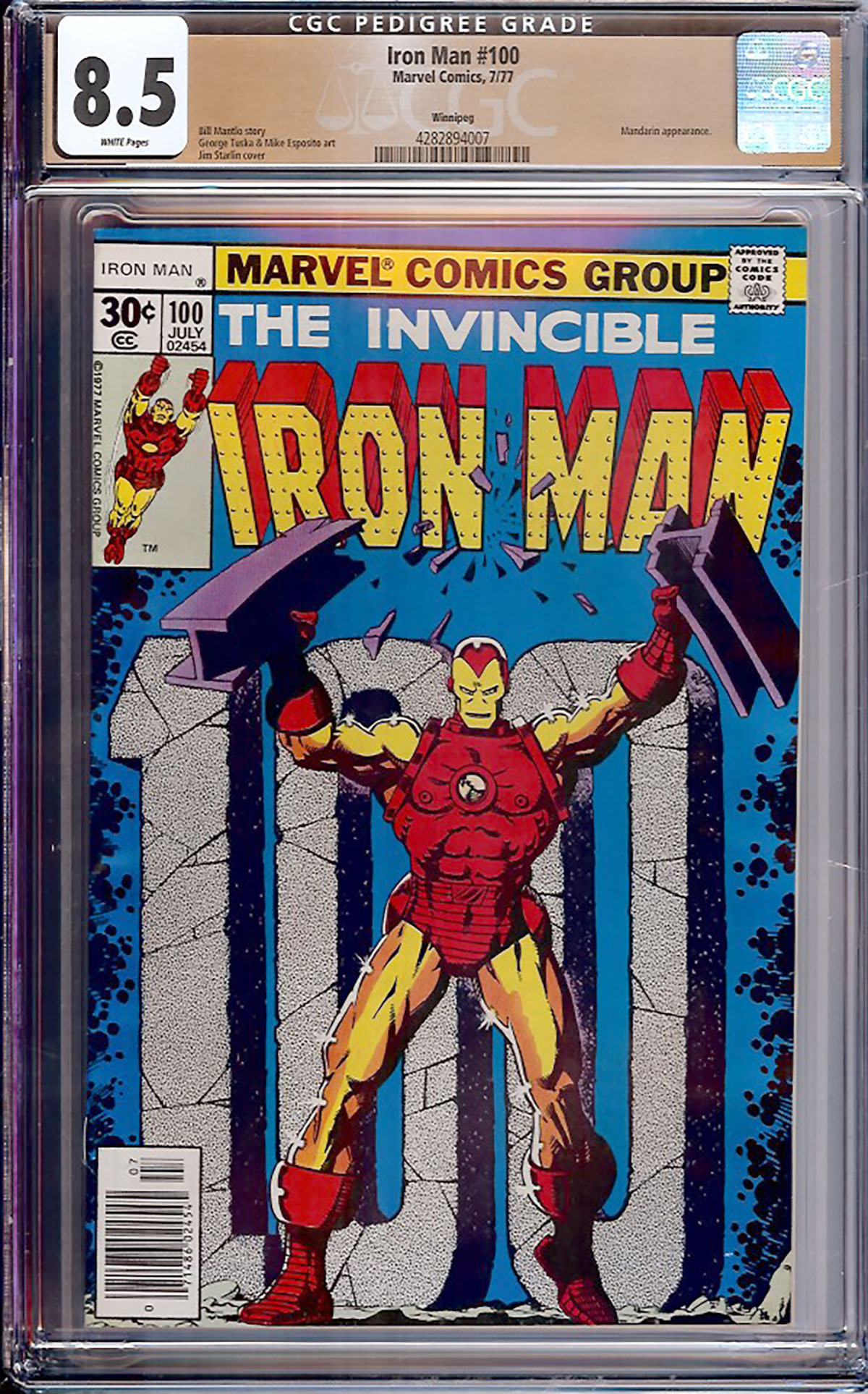 Iron Man #100 CGC 8.5 w Winnipeg