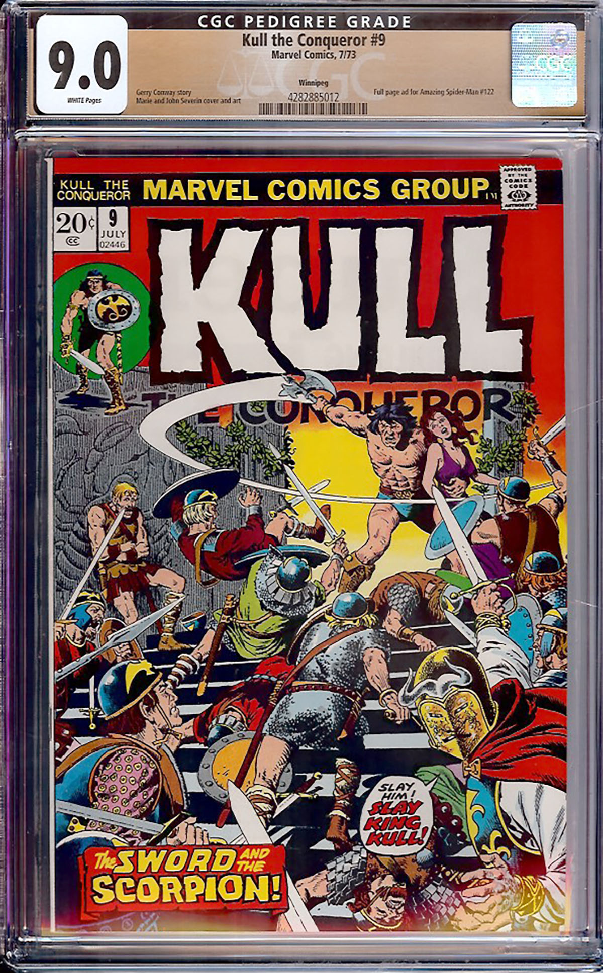 Kull The Conqueror #9 CGC 9.0 w Winnipeg