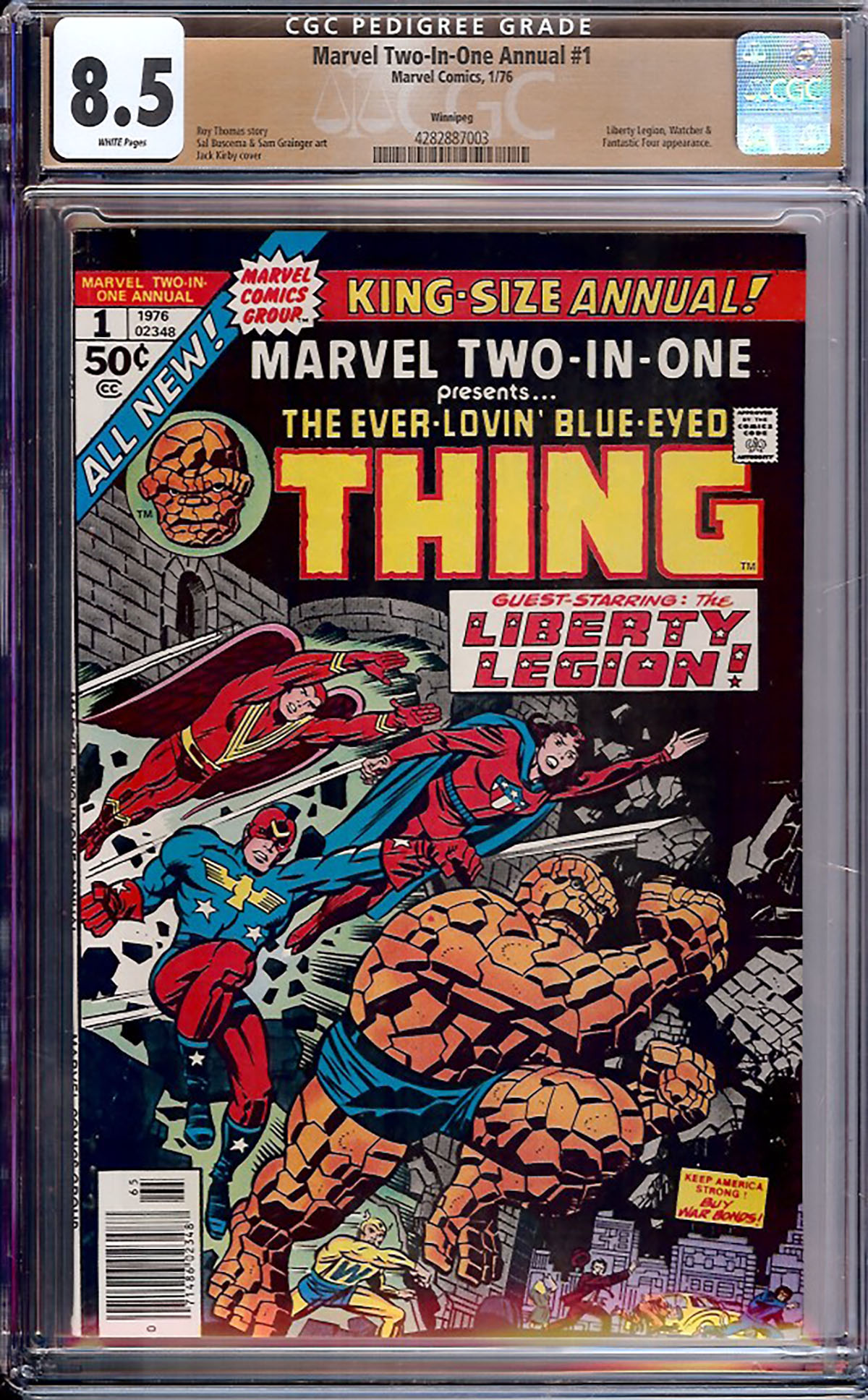 Marvel Two-In-one Annual #1 CGC 8.5 w Winnipeg