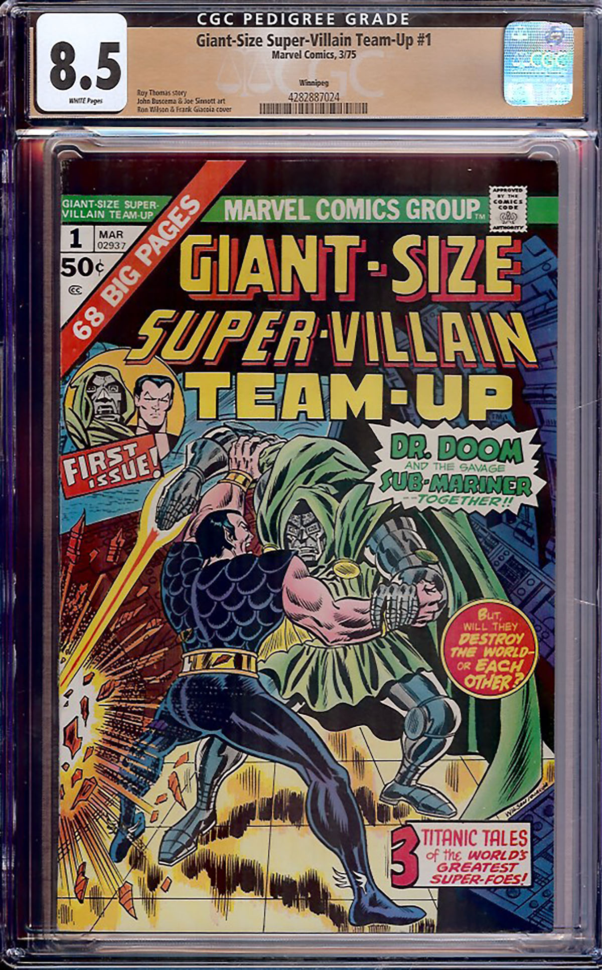 Giant-Size Super-Villain Team-Up #1 CGC 8.5 w Winnipeg