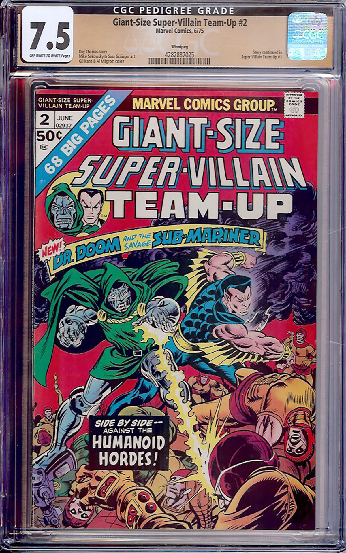 Giant-Size Super-Villain Team-Up #2 CGC 7.5 ow/w Winnipeg