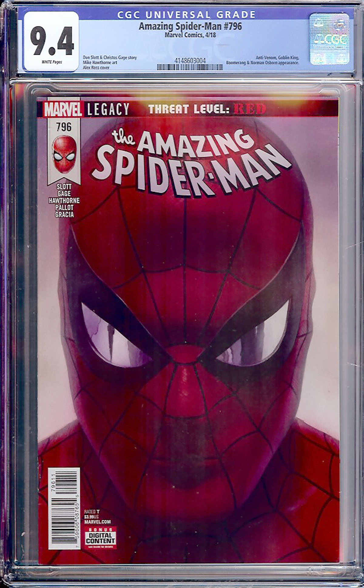 Amazing Spider-Man #796 CGC 9.4 w