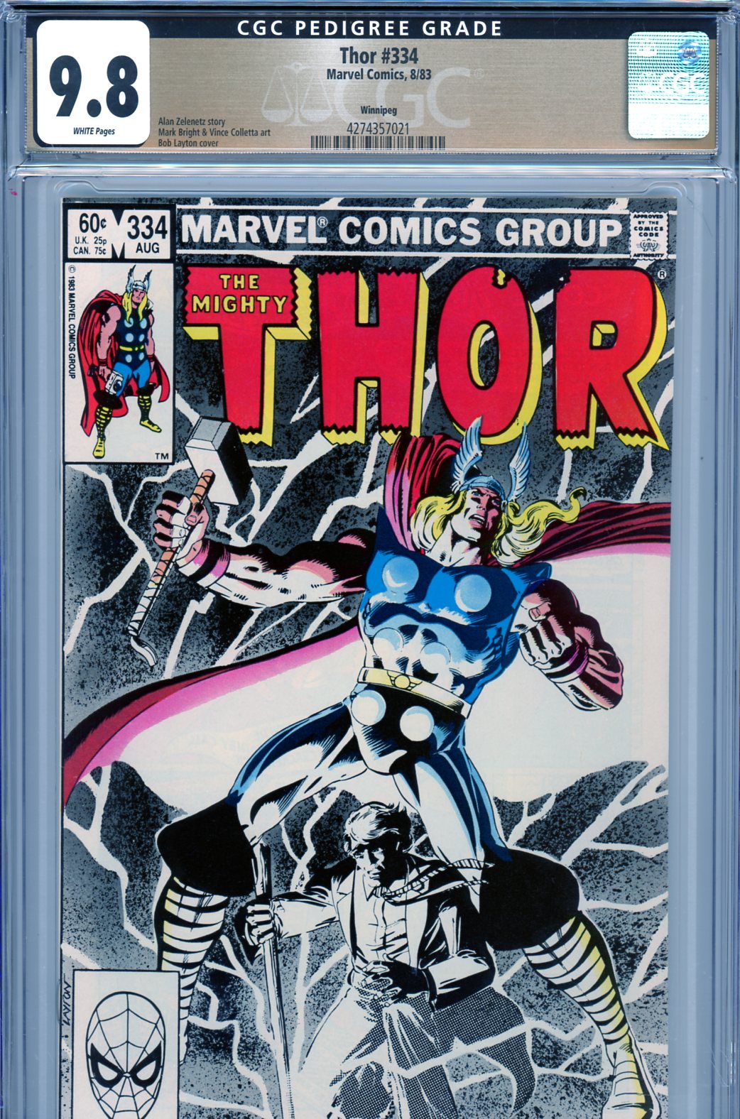 Thor #334 CGC 9.8 w Winnipeg