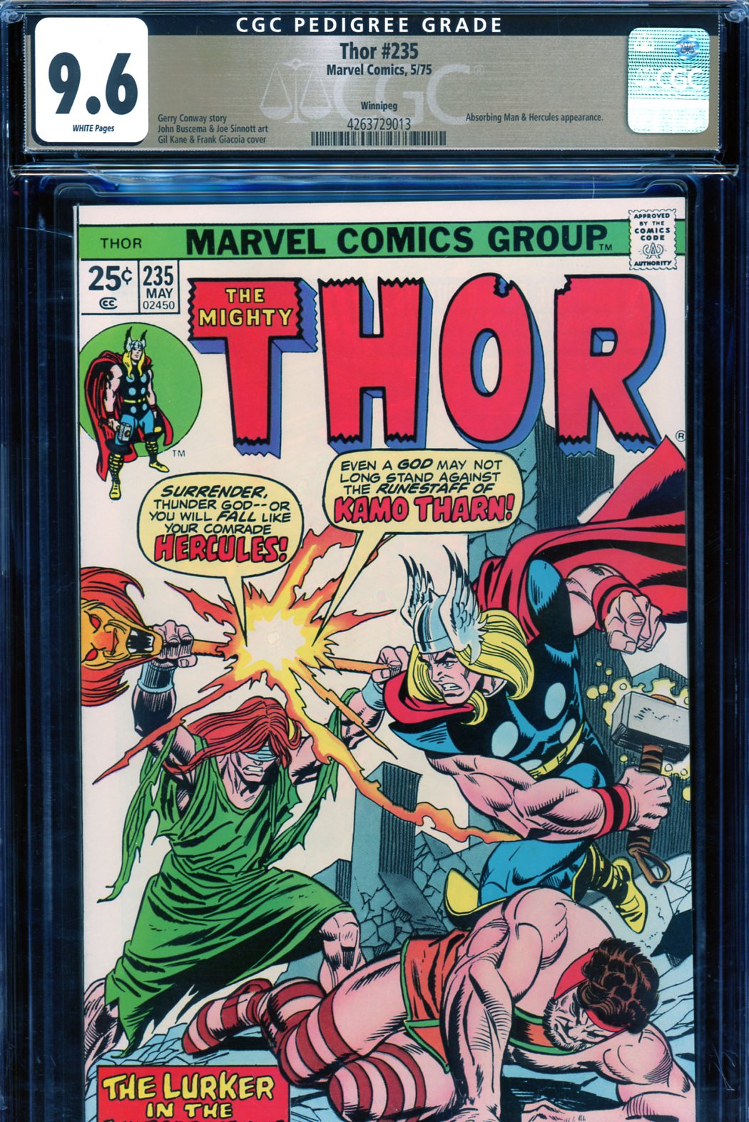 Thor #235 CGC 9.6 w Winnipeg