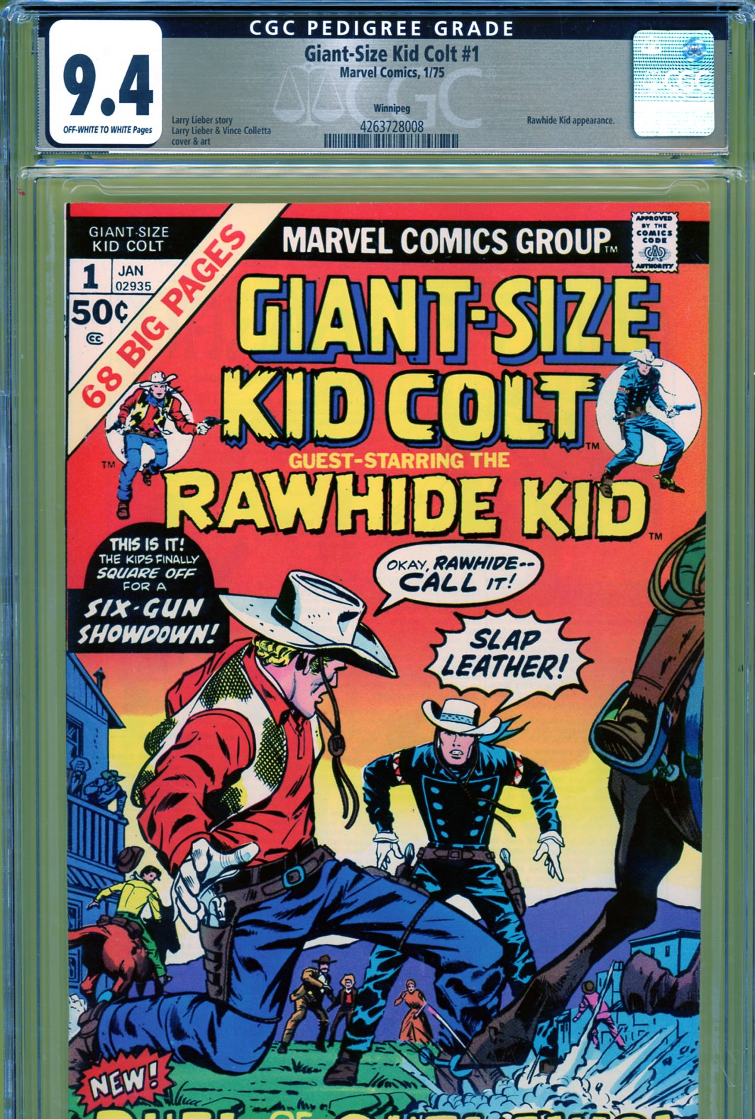 Giant-Size Kid Colt #1 CGC 9.4 ow/w Winnipeg