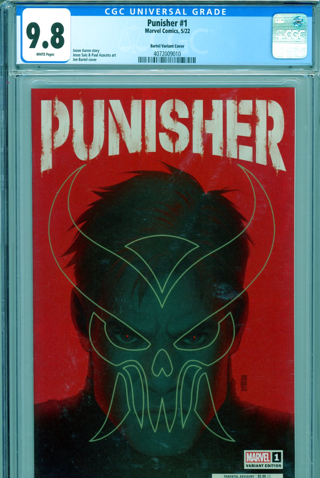 Punisher #1 CGC 9.8 w Bartel Variant Cover