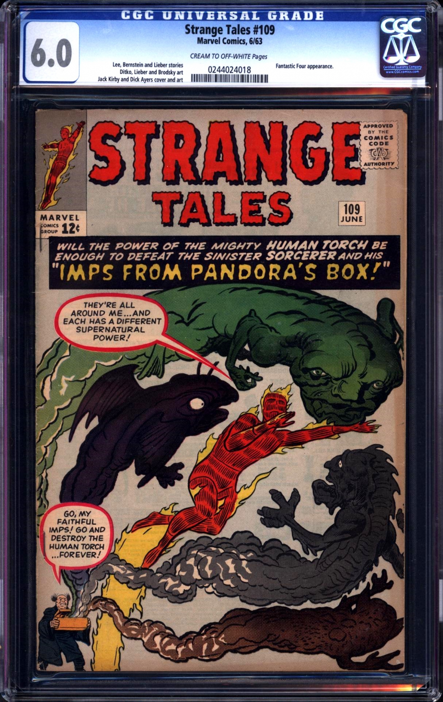 Strange Tales #109 CGC 6.0 cr/ow