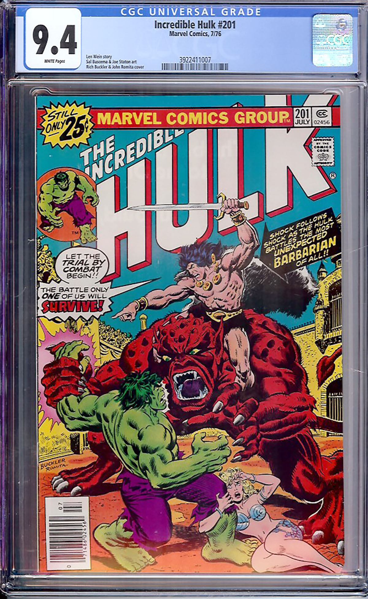 Incredible Hulk #201 CGC 9.4 w