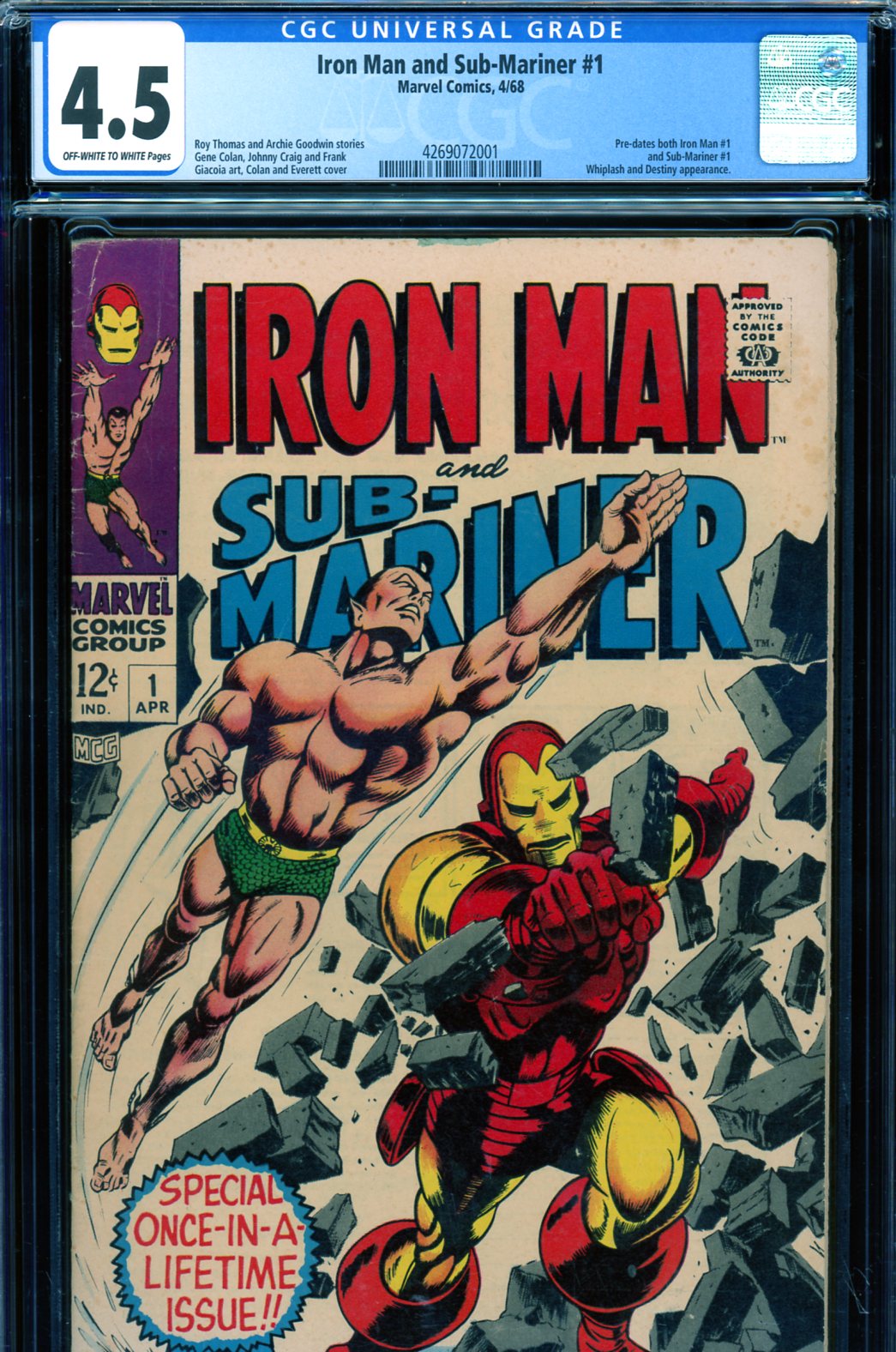 Iron Man And Sub-Mariner #1 CGC 4.5 ow/w