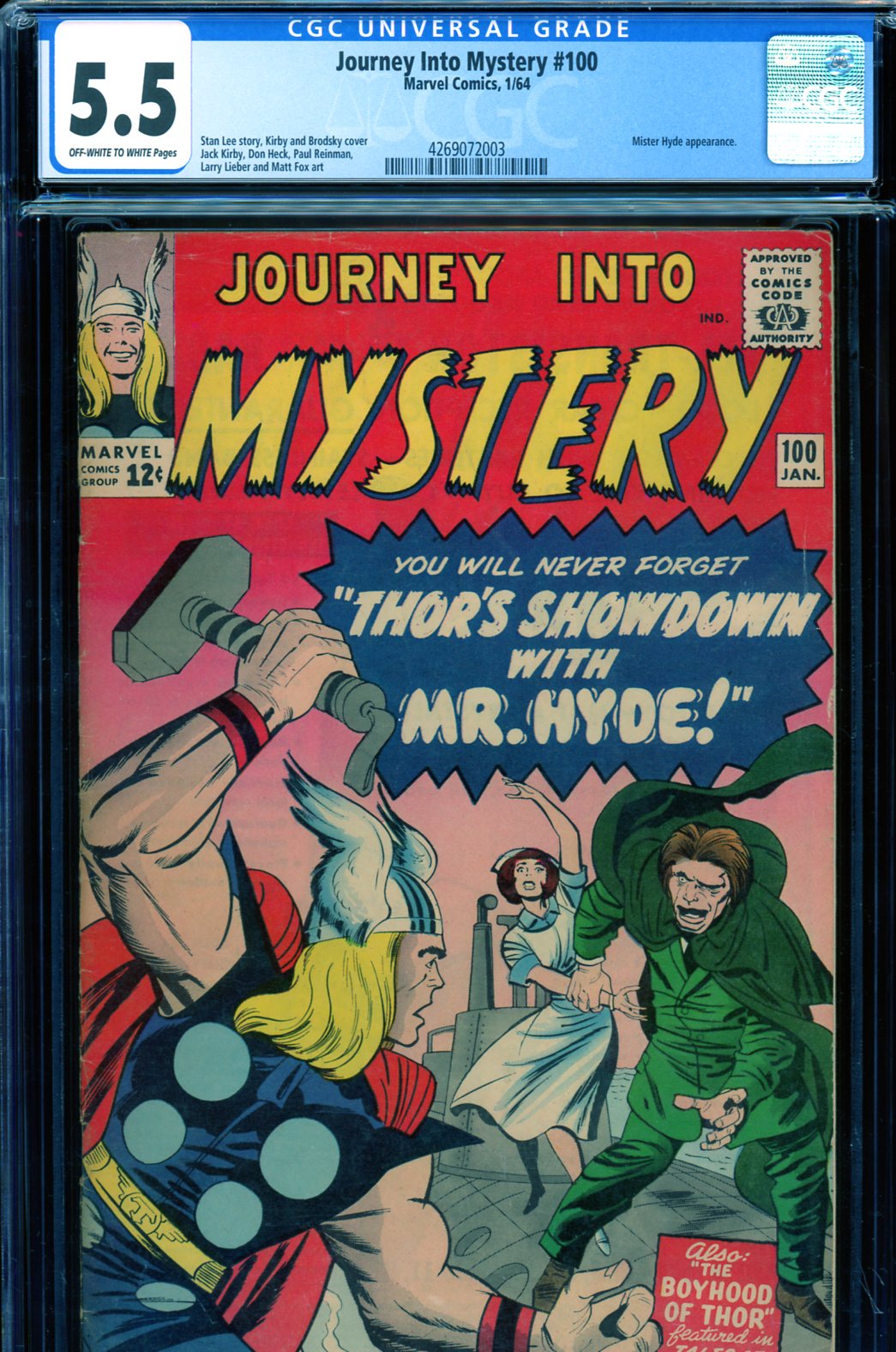 Journey Into Mystery #100 CGC 5.5 ow/w