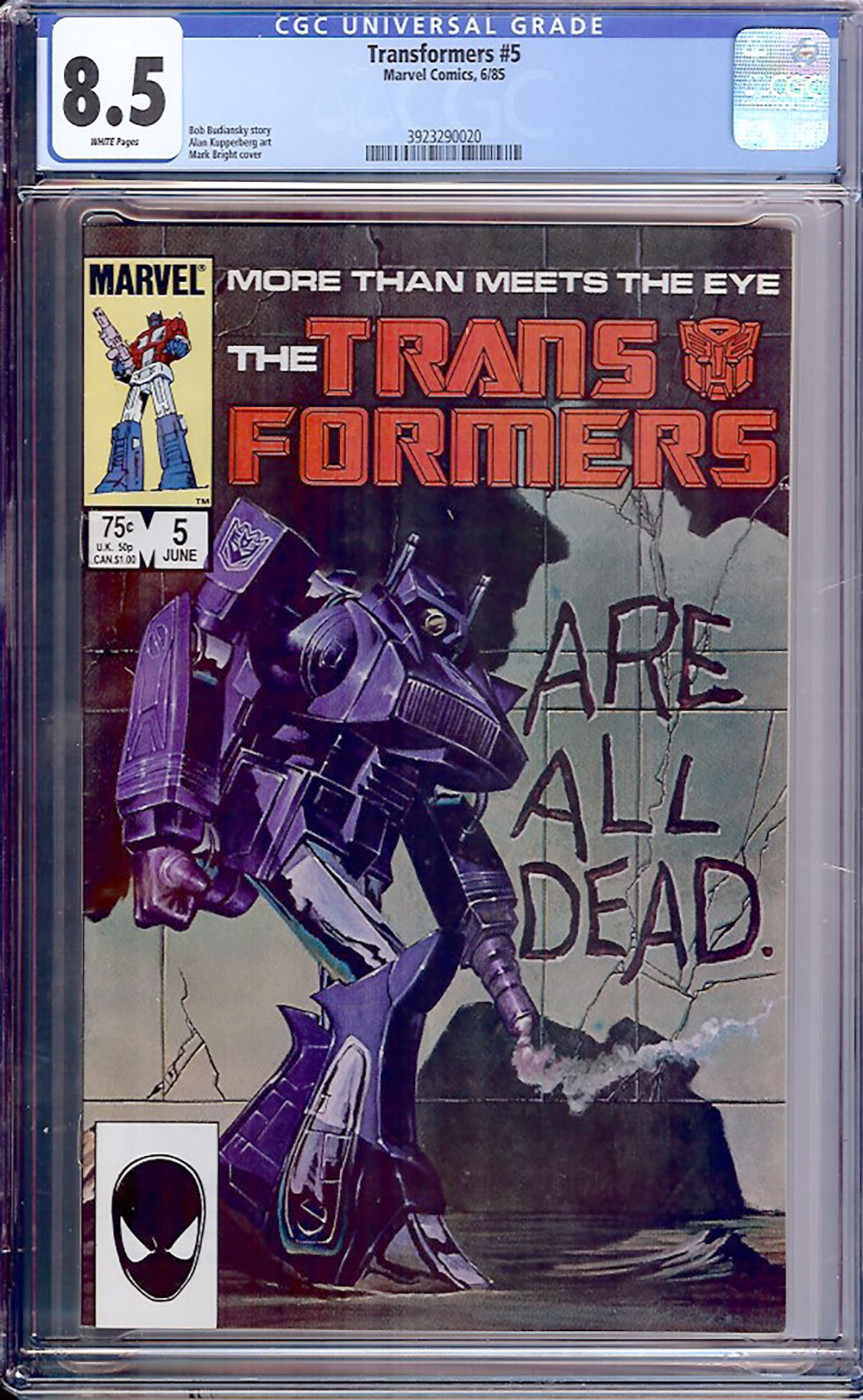 Transformers #5 CGC 8.5 w