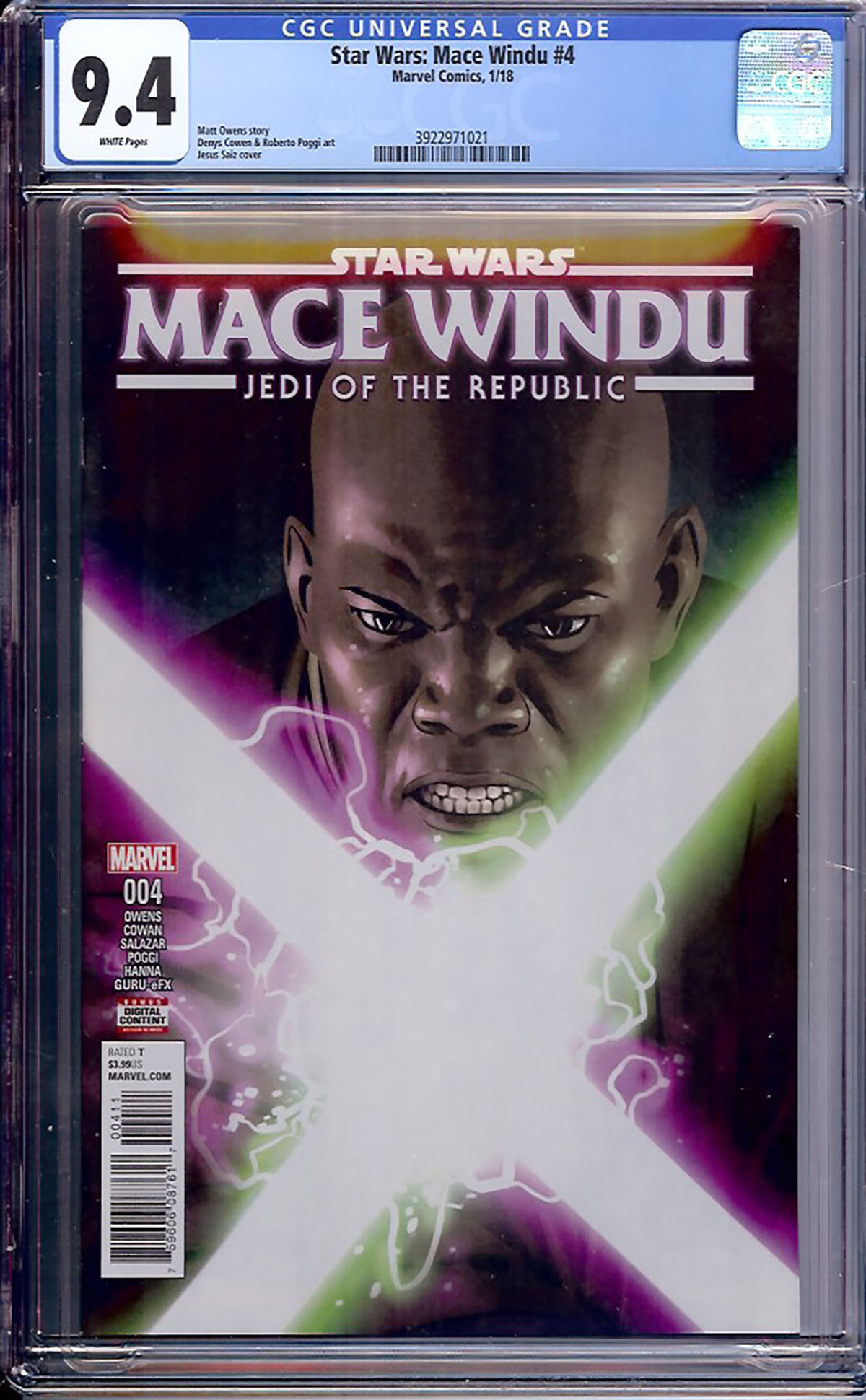 Star Wars: Mace Windu #4 CGC 9.4 w