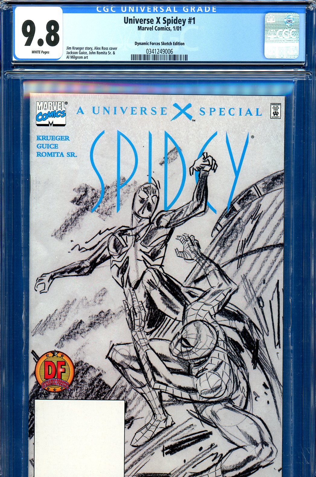 Universe X Spidey #1 CGC 9.8 w Dynamic Forces Sketch Edition