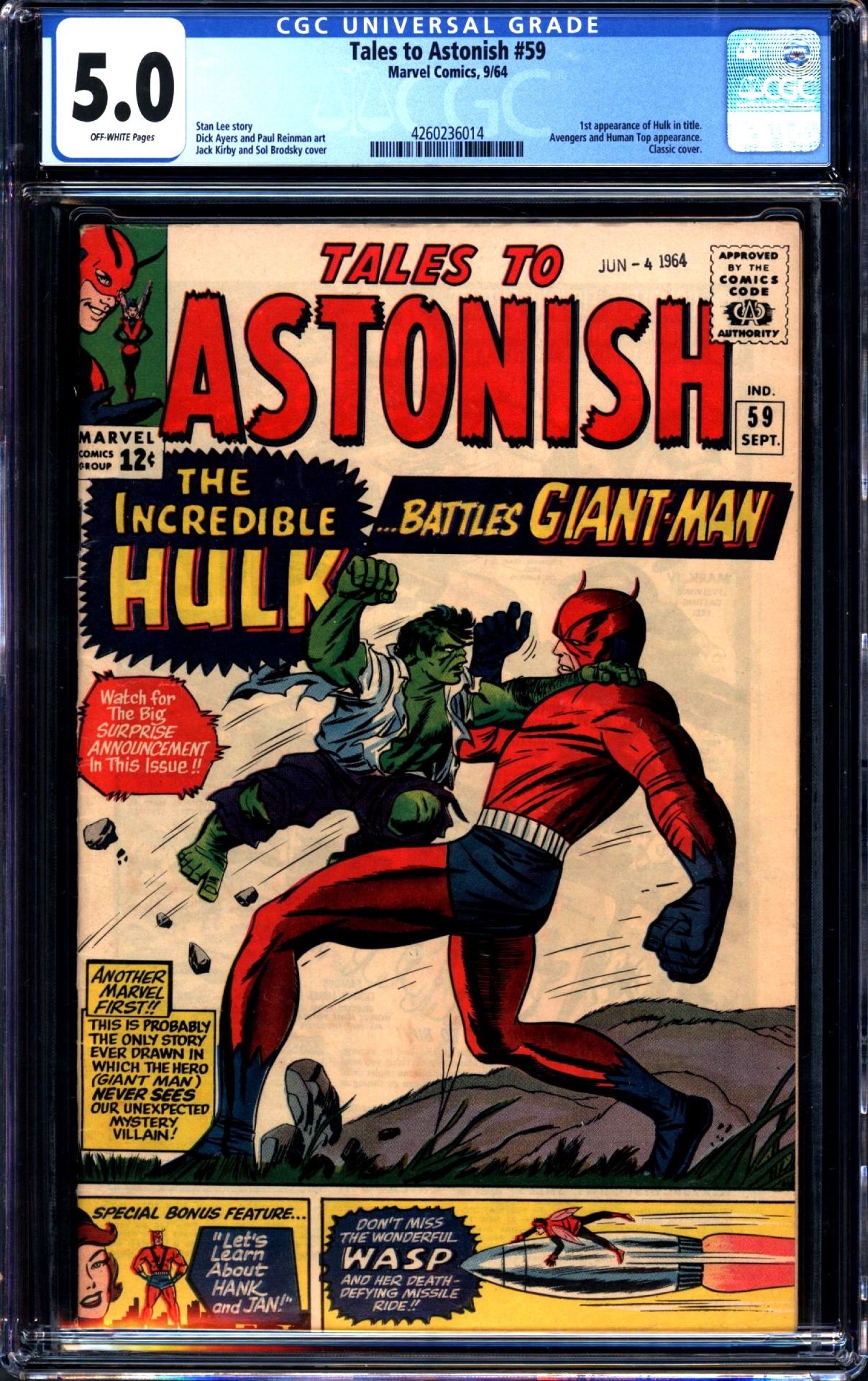 Tales to Astonish #59 CGC 5.0 ow