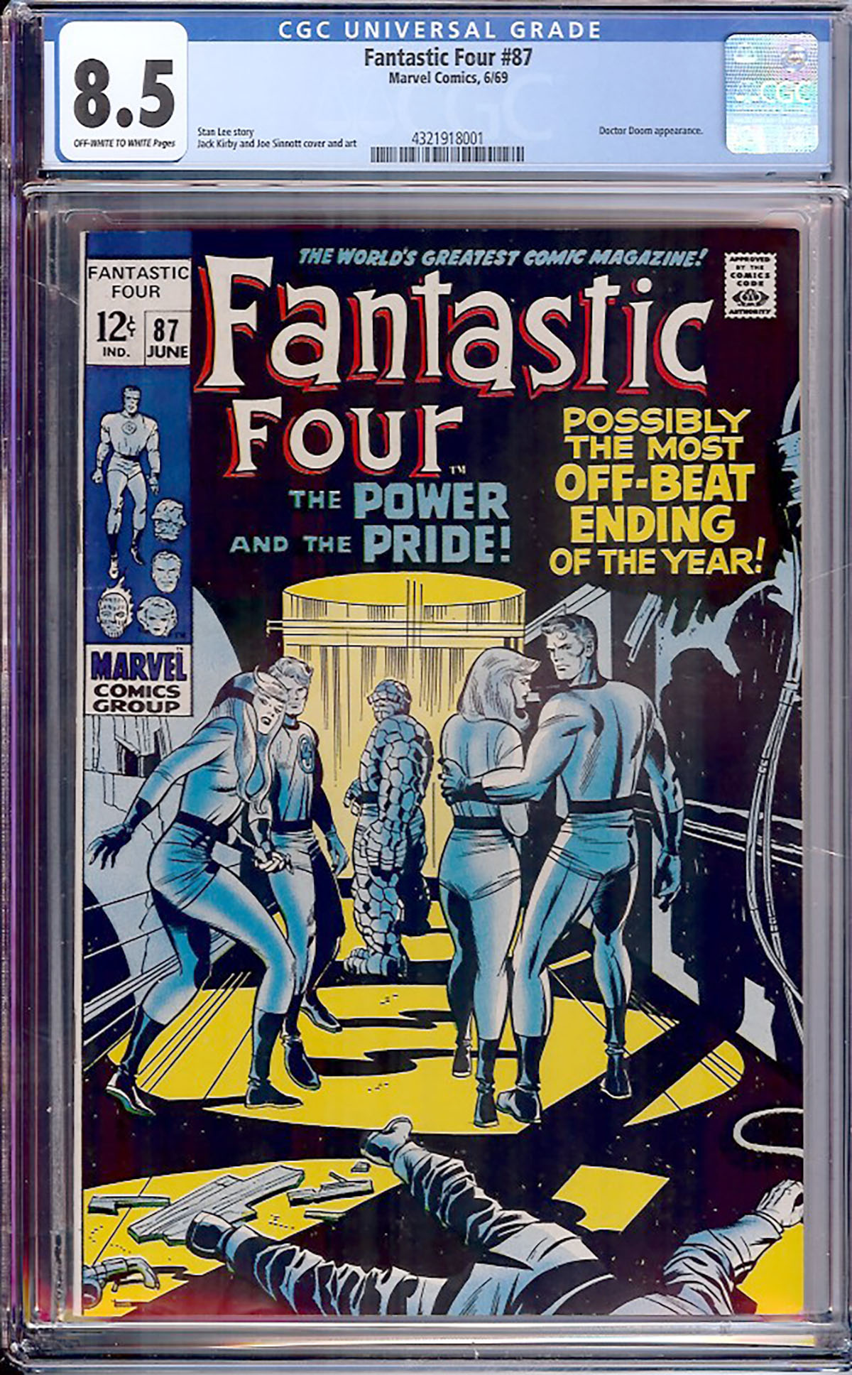 Fantastic Four #87 CGC 8.5 ow/w