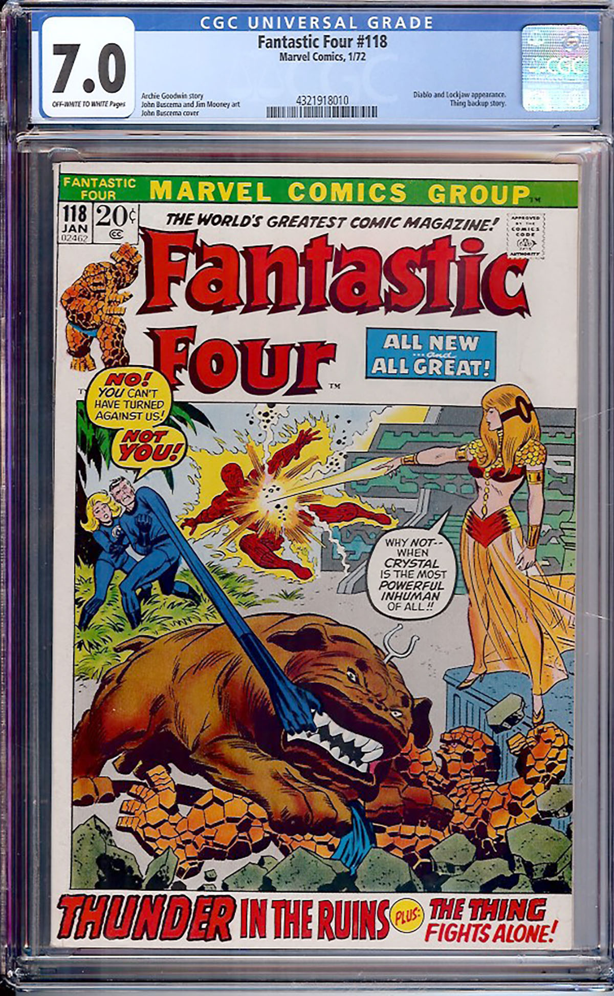 Fantastic Four #118 CGC 7.0 ow/w