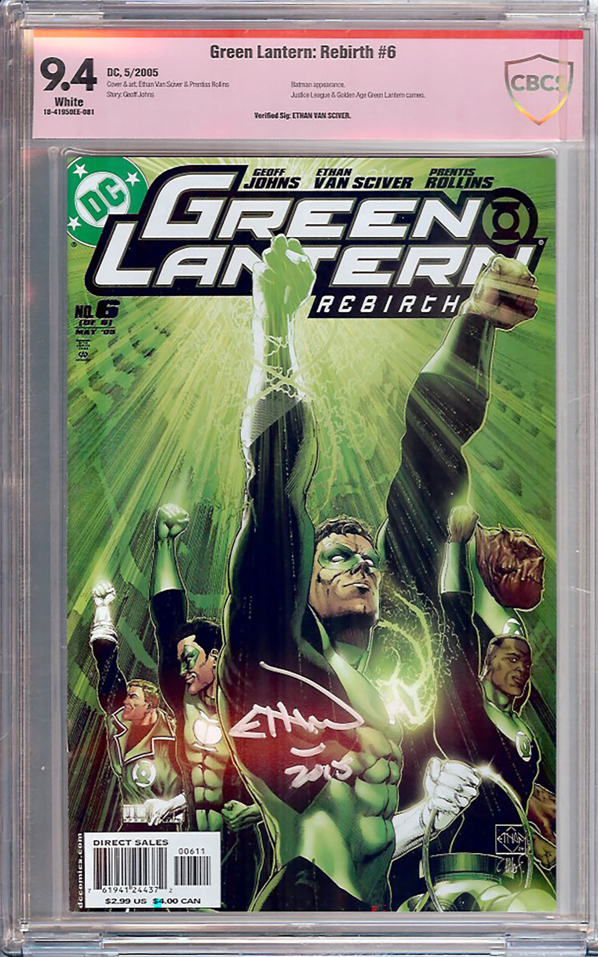 Green Lantern: Rebirth #6 CGC 9.4 w CBCS Verified Signature Program