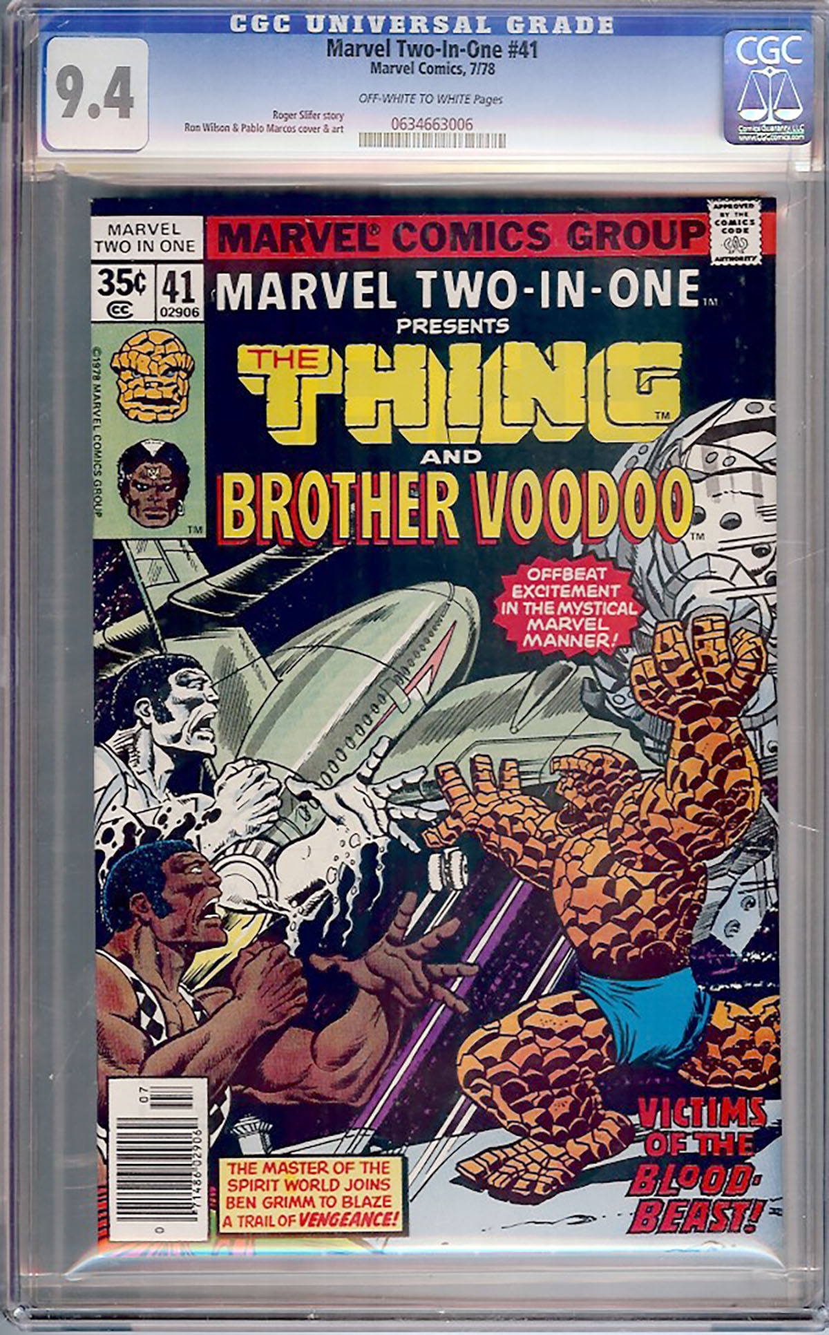 Marvel Two-In-One #41 CGC 9.4 ow/w