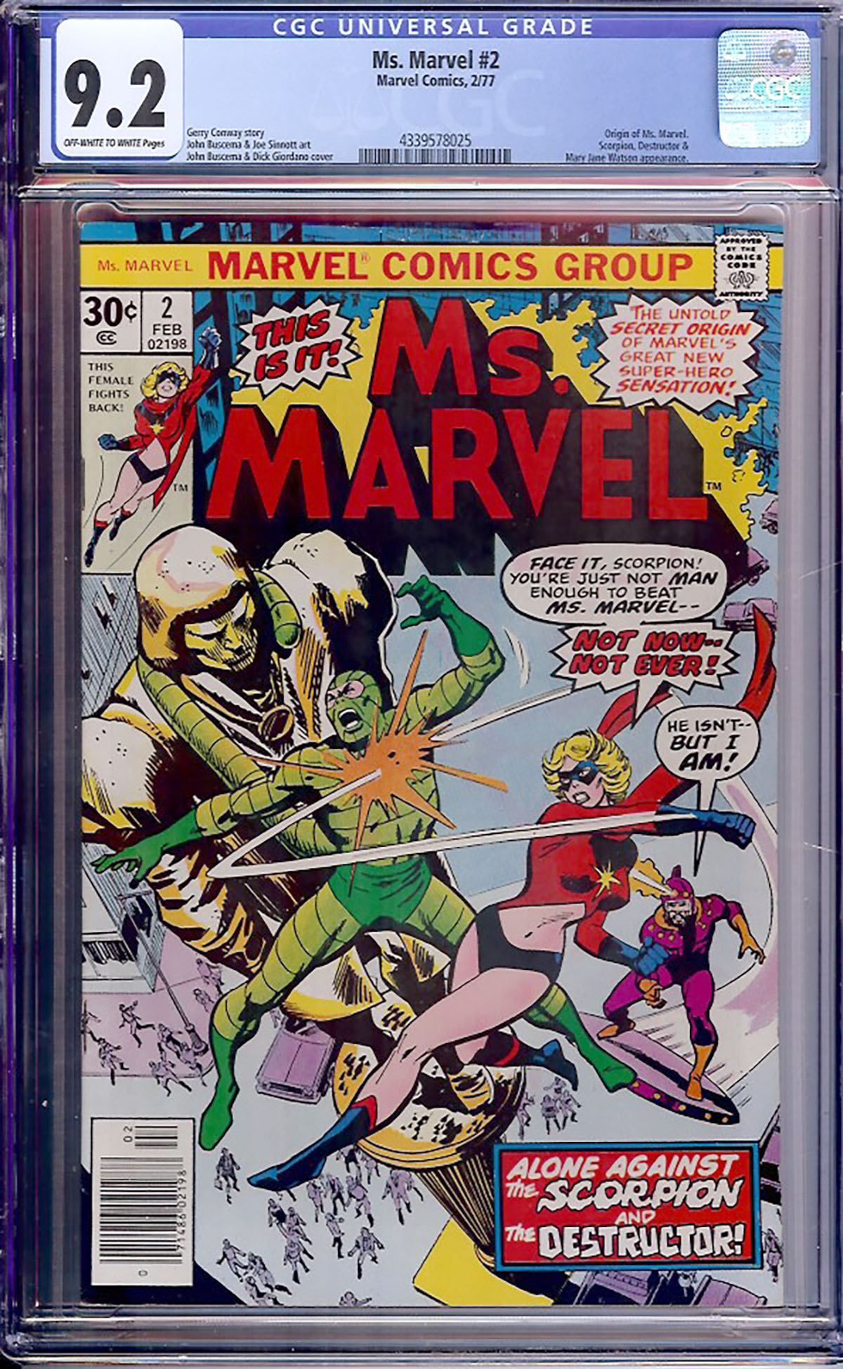 Ms. Marvel #2 CGC 9.2 ow/w