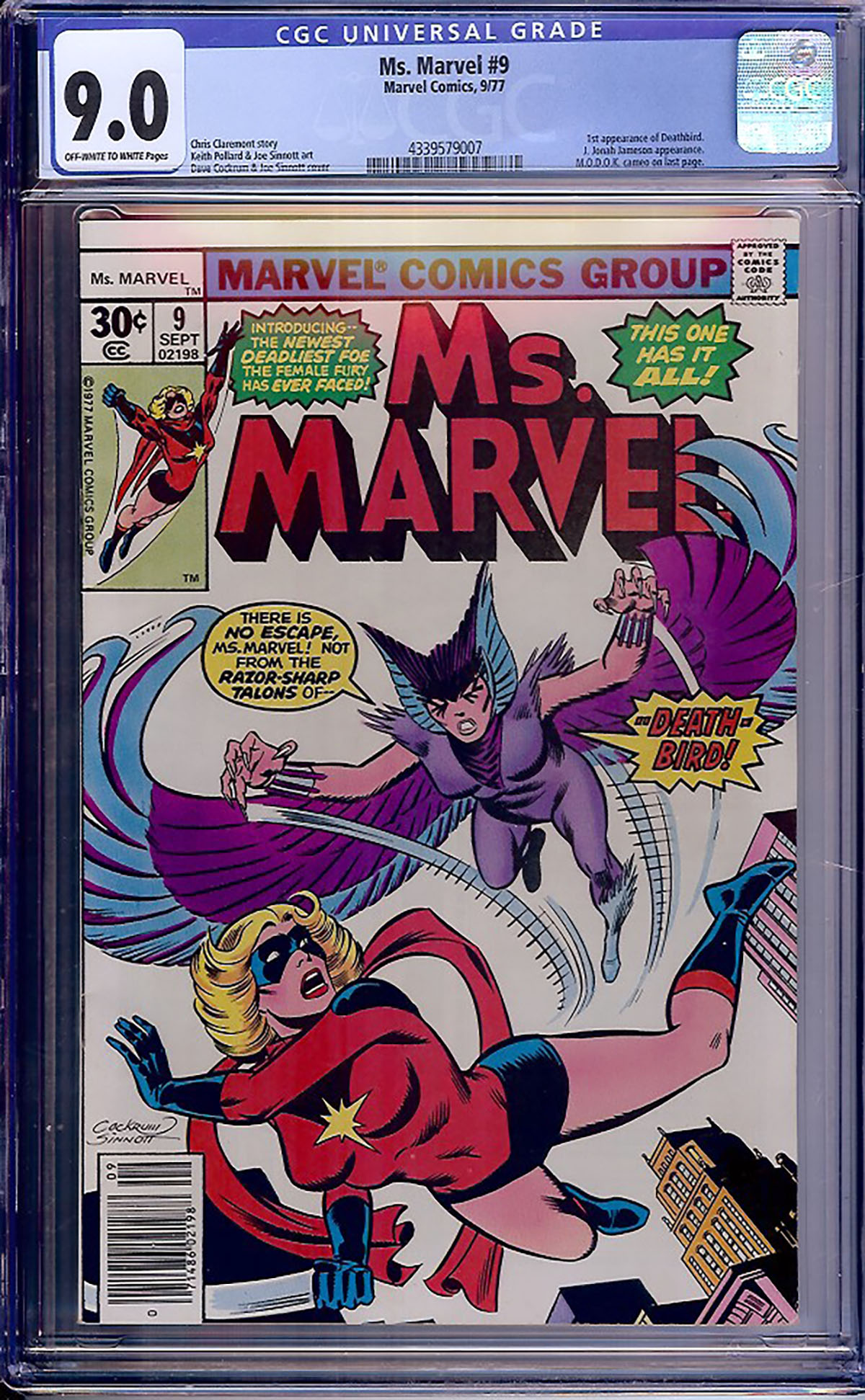 Ms. Marvel #9 CGC 9.0 ow/w