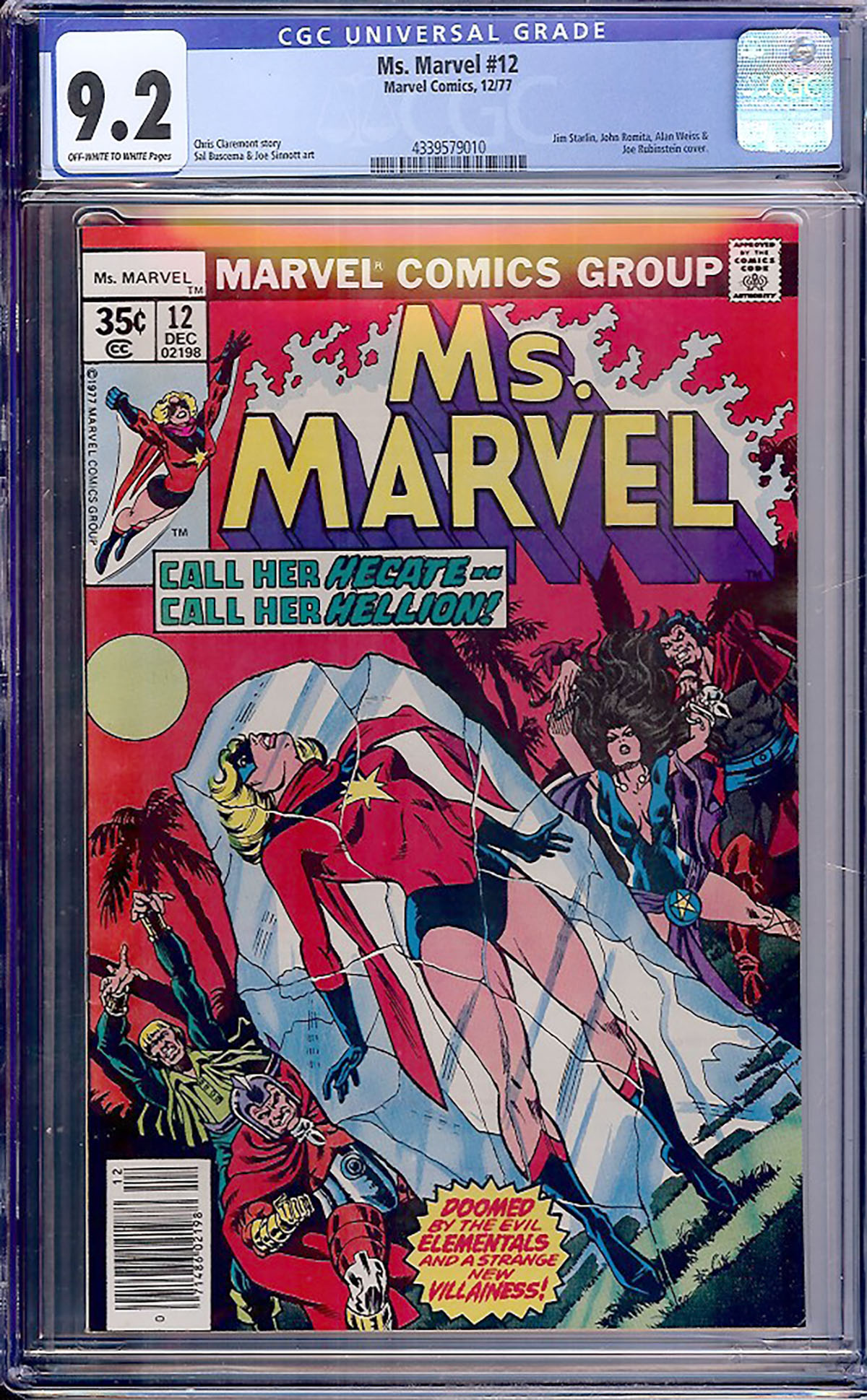 Ms. Marvel #12 CGC 9.2 ow/w