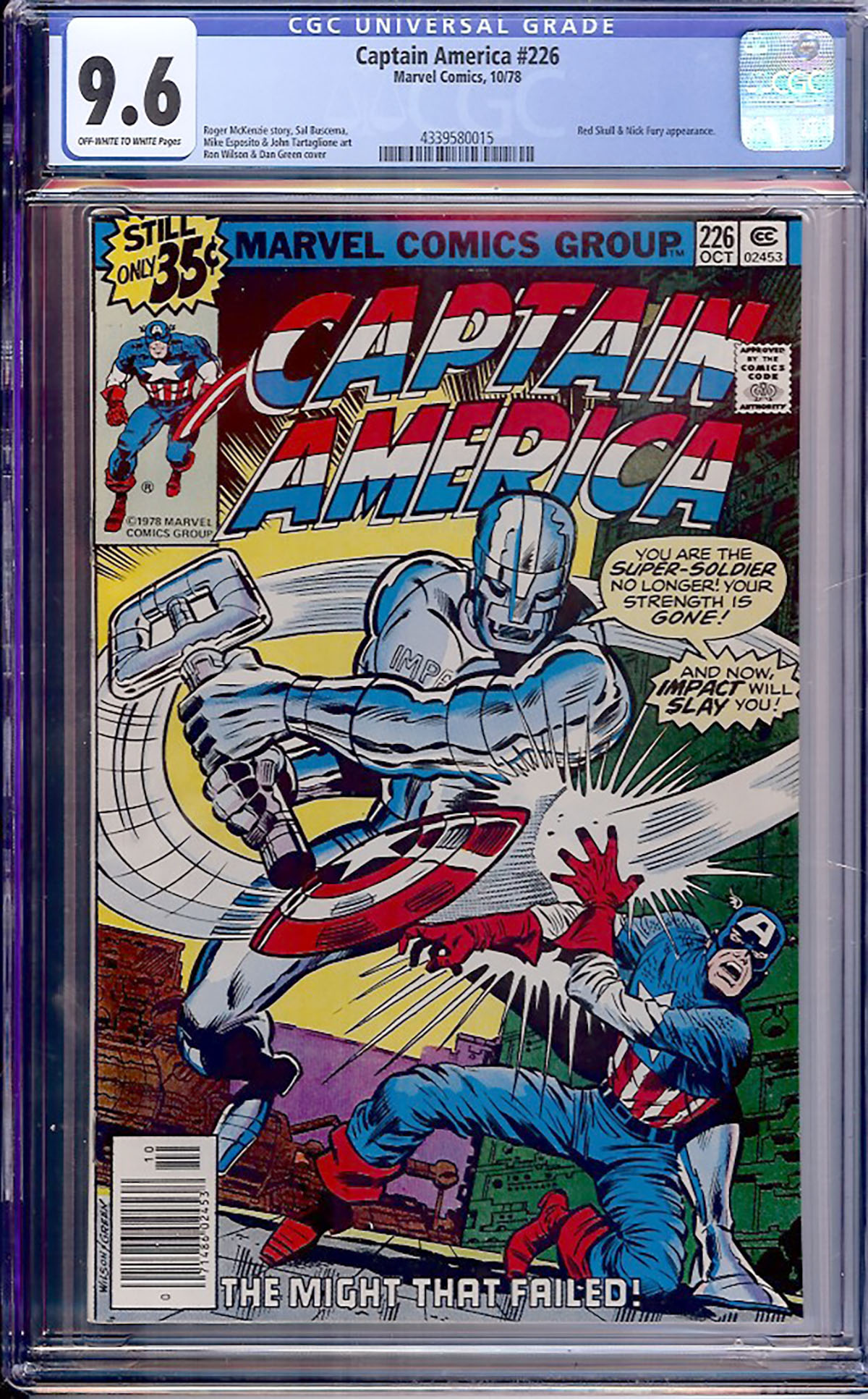 Captain America #226 CGC 9.6 ow/w