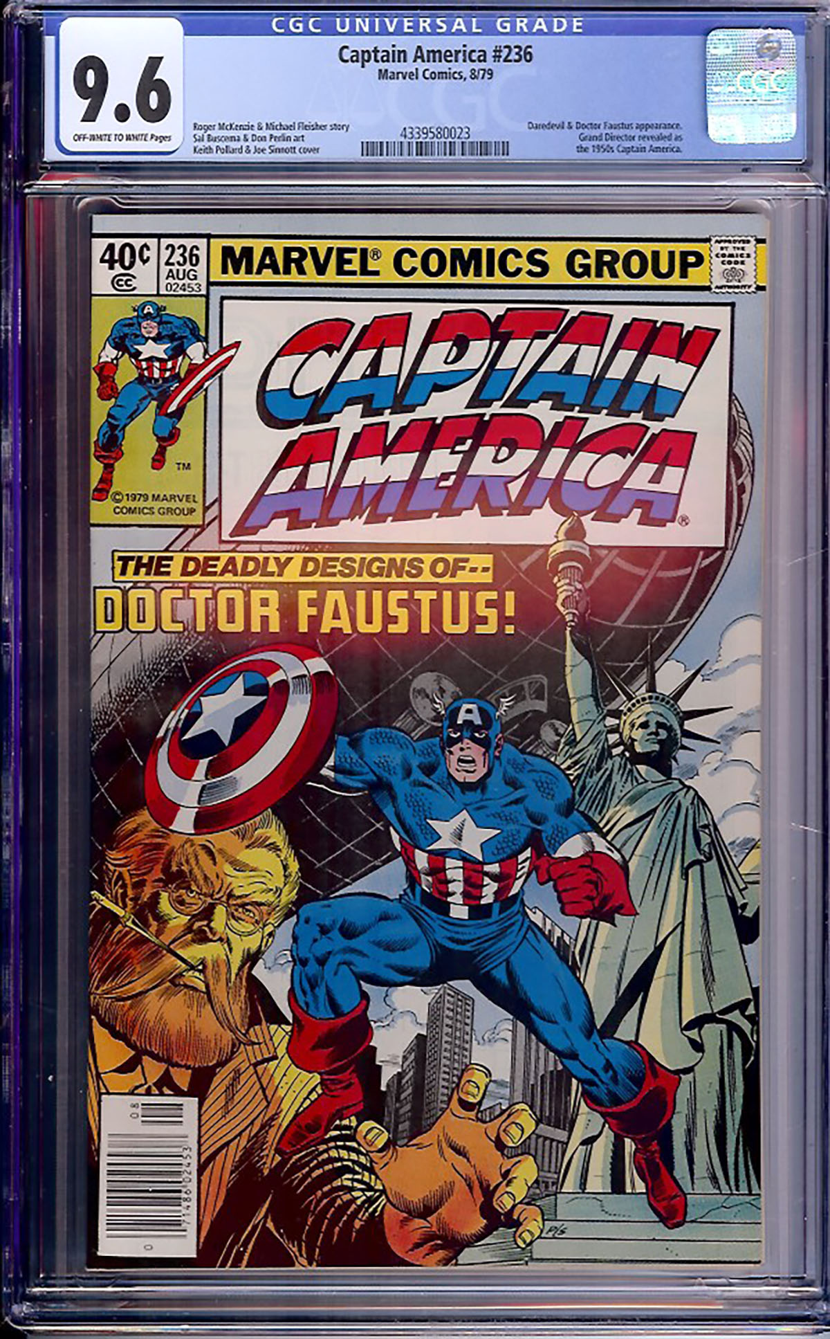 Captain America #236 CGC 9.6 ow/w