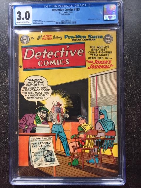 Detective Comics #193 CGC 3.0 cr/ow