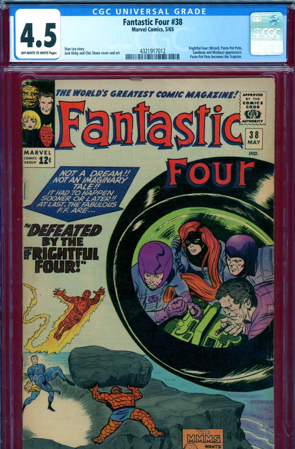 Fantastic Four #38 CGC 4.5 ow/w