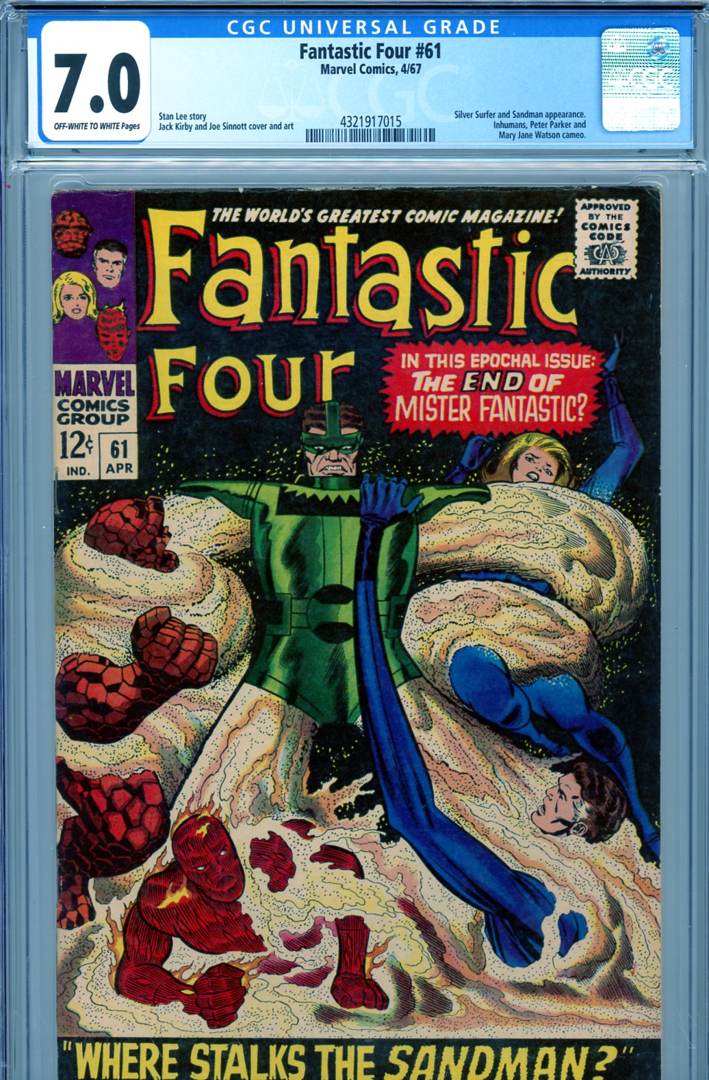 Fantastic Four #61 CGC 7.0 ow/w