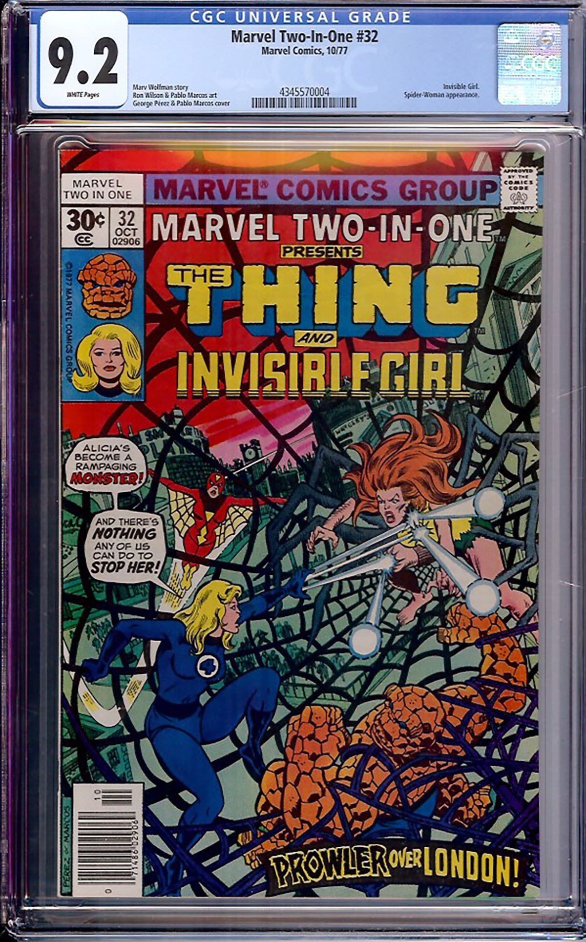 Marvel Two-In-One #32 CGC 9.2 w