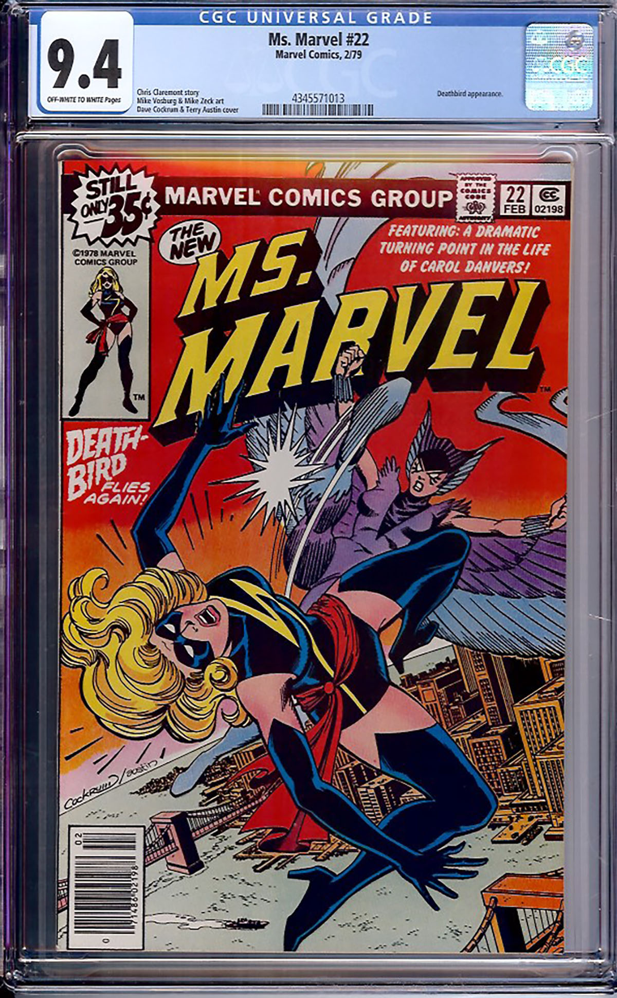 Ms. Marvel #22 CGC 9.4 ow/w