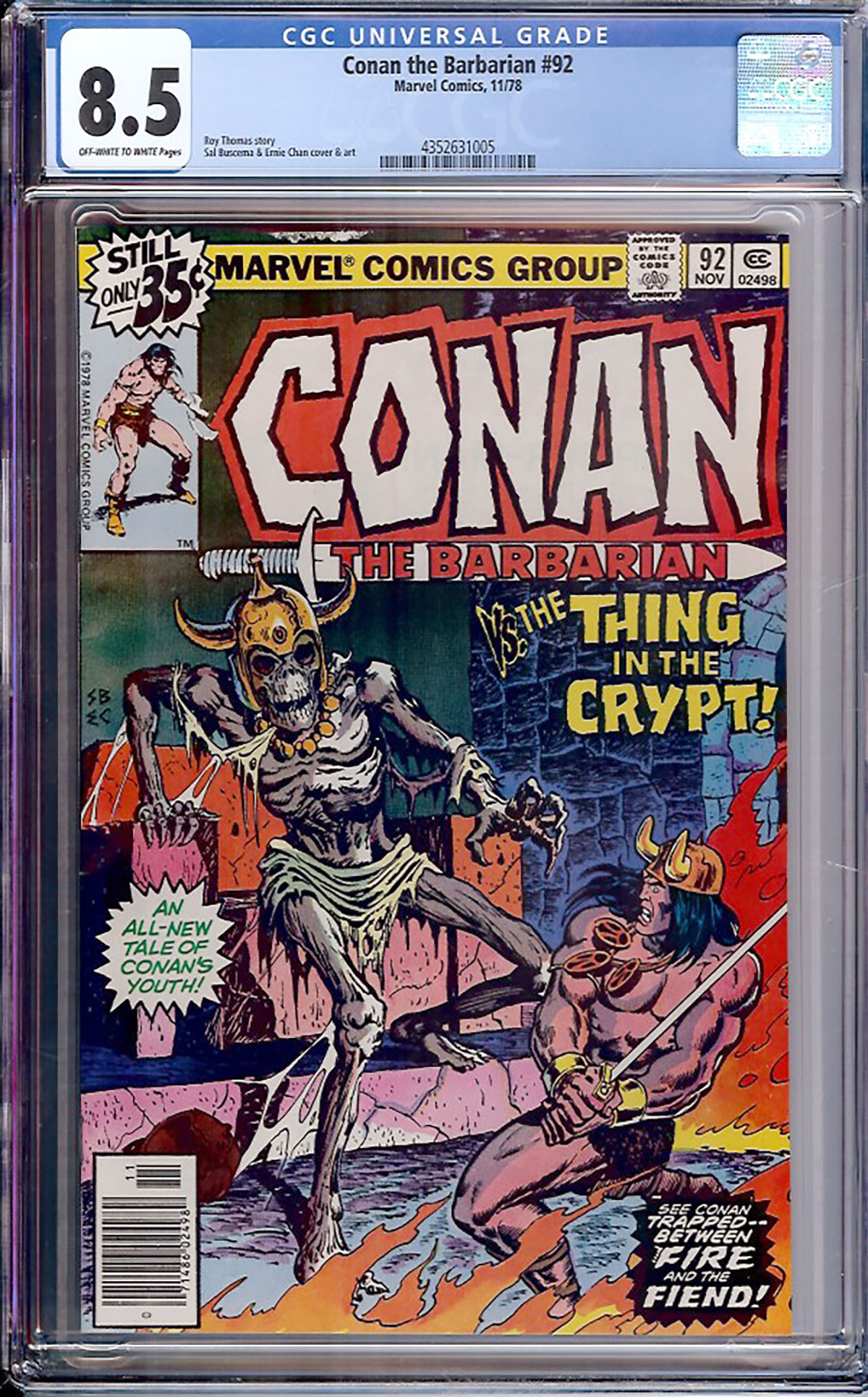 Conan The Barbarian #92 CGC 8.5 ow/w